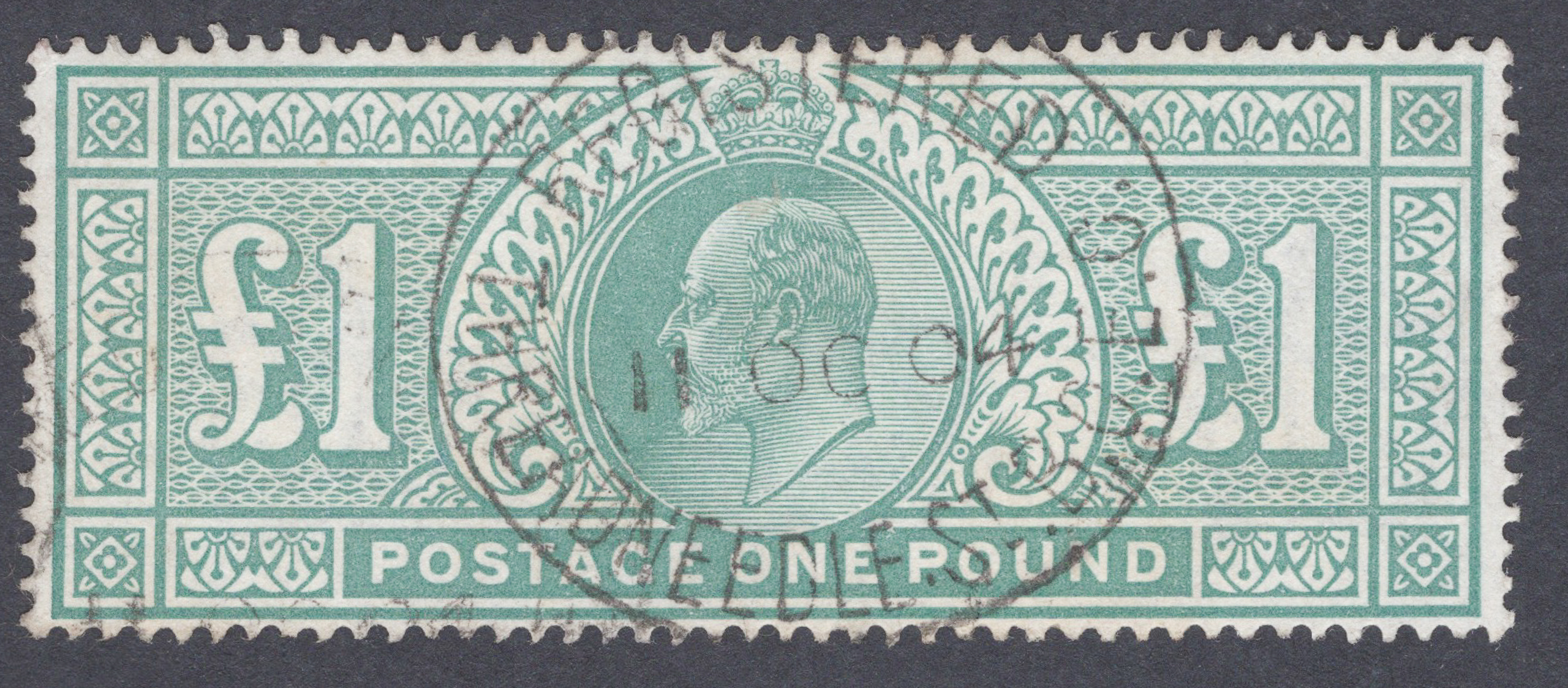 1902 £1 Dull Blue-Green Superb Used THREADNEEDLE STREET