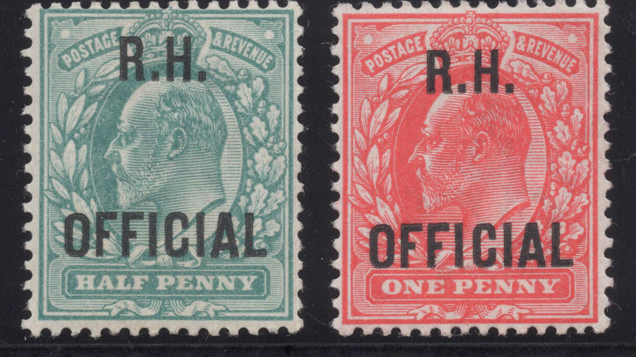 1902 ½d Blue-Green And 1d Scarlet R.H. OFFICIAL