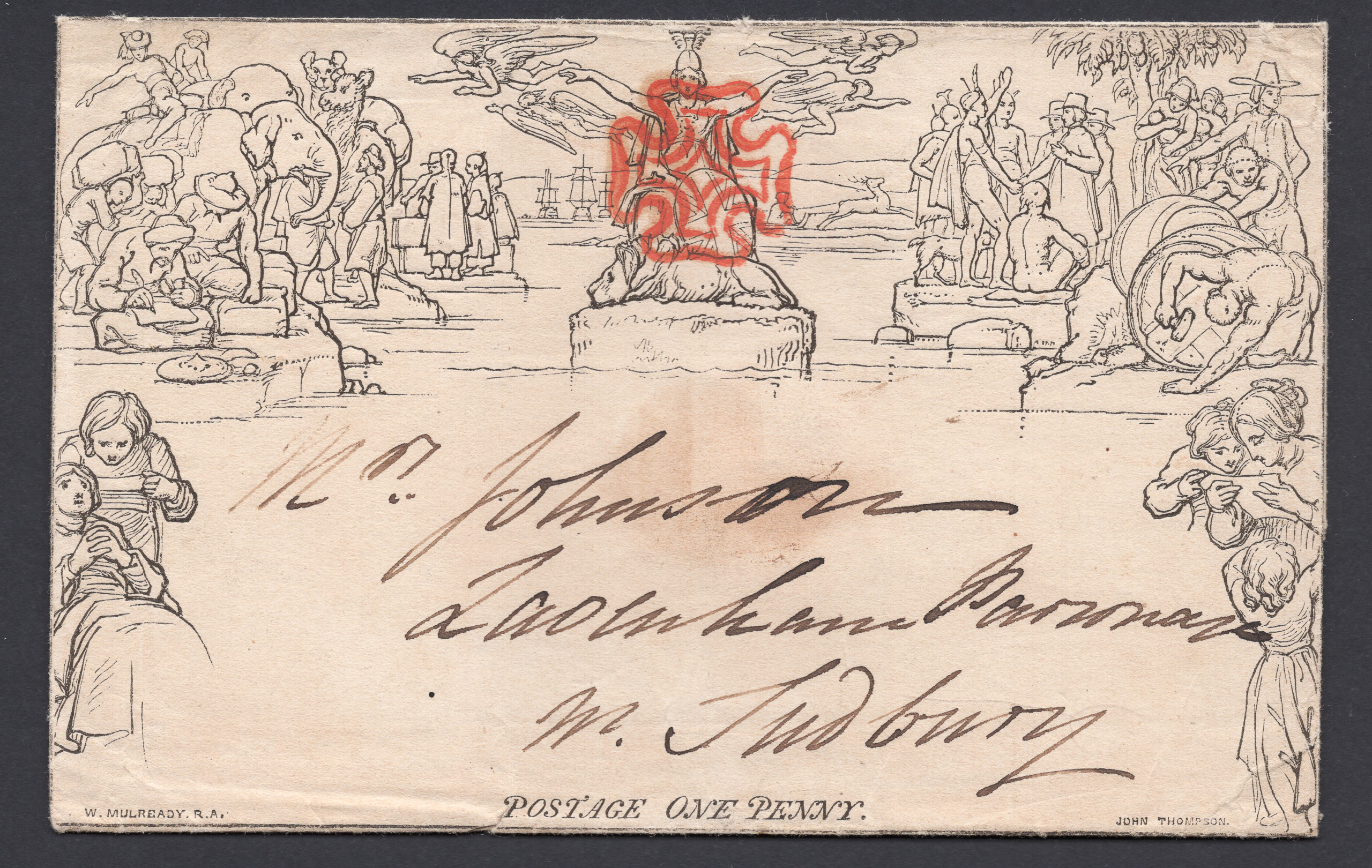 1840 1d Mulready Letter Sheet (Forme 3, A167) Second Sunday