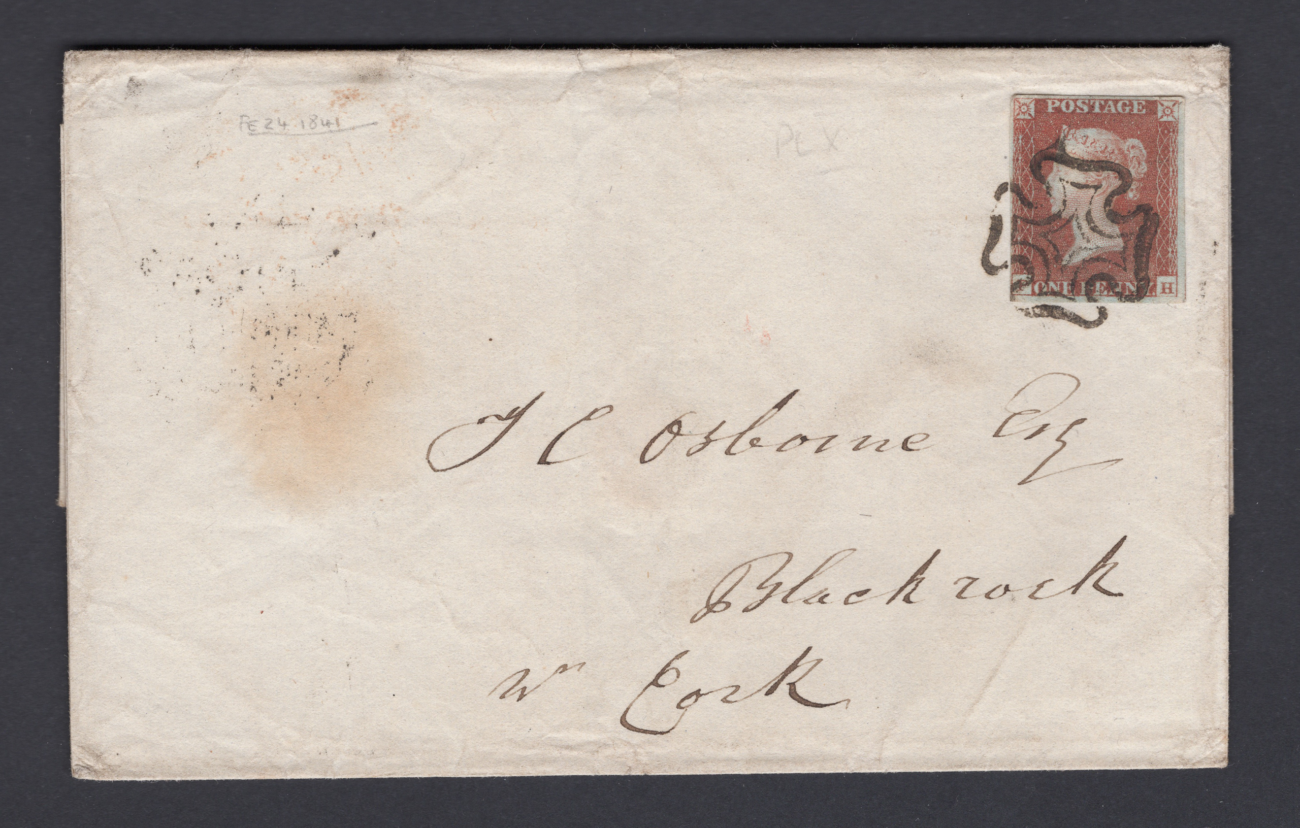 1841 1d Red-Brown Letter-Sheet From Dublin. The Earliest Known Usage.