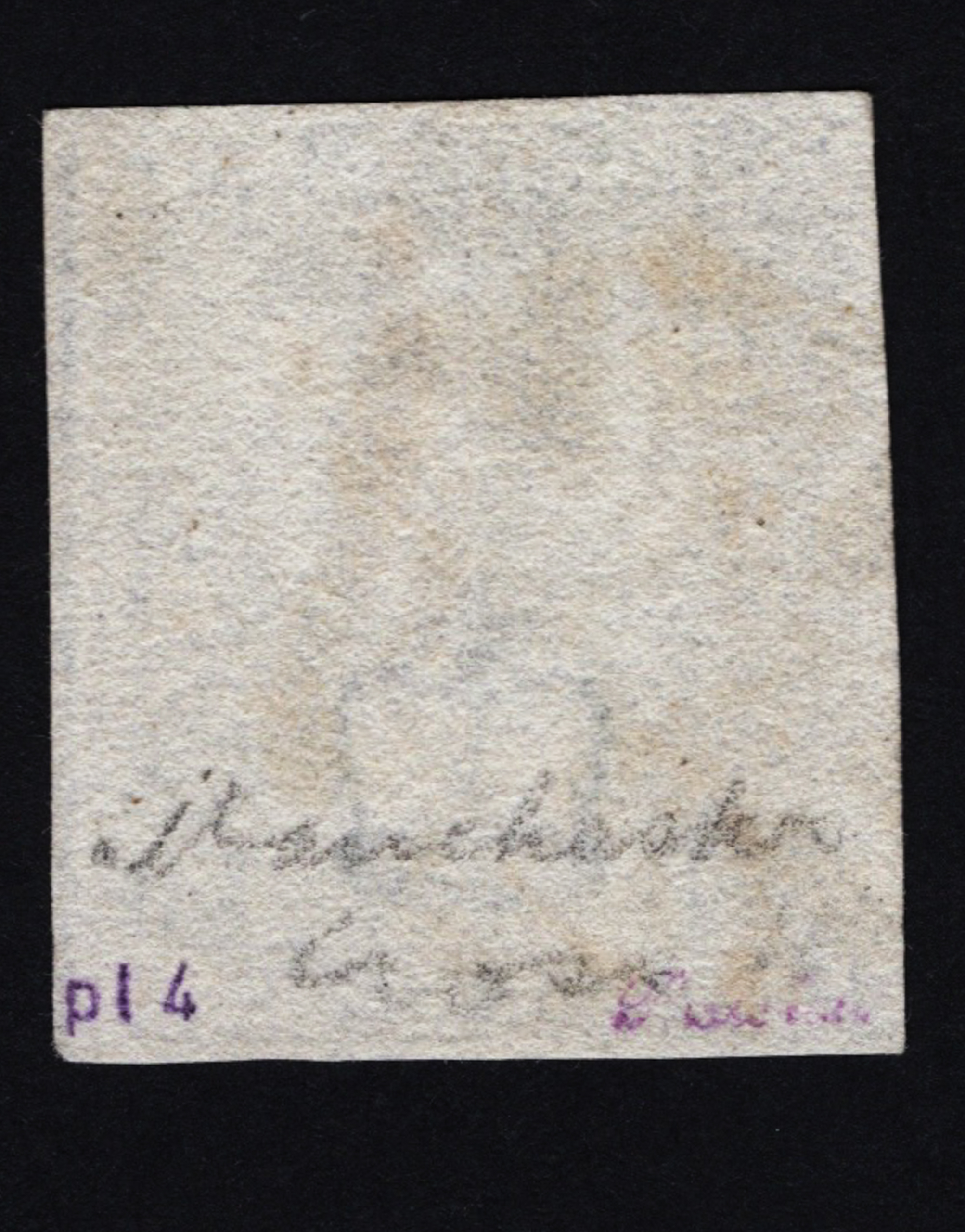 1840 1d Black (Plate IV) Lettered M-L Manchester Fish-Tail - Image 2