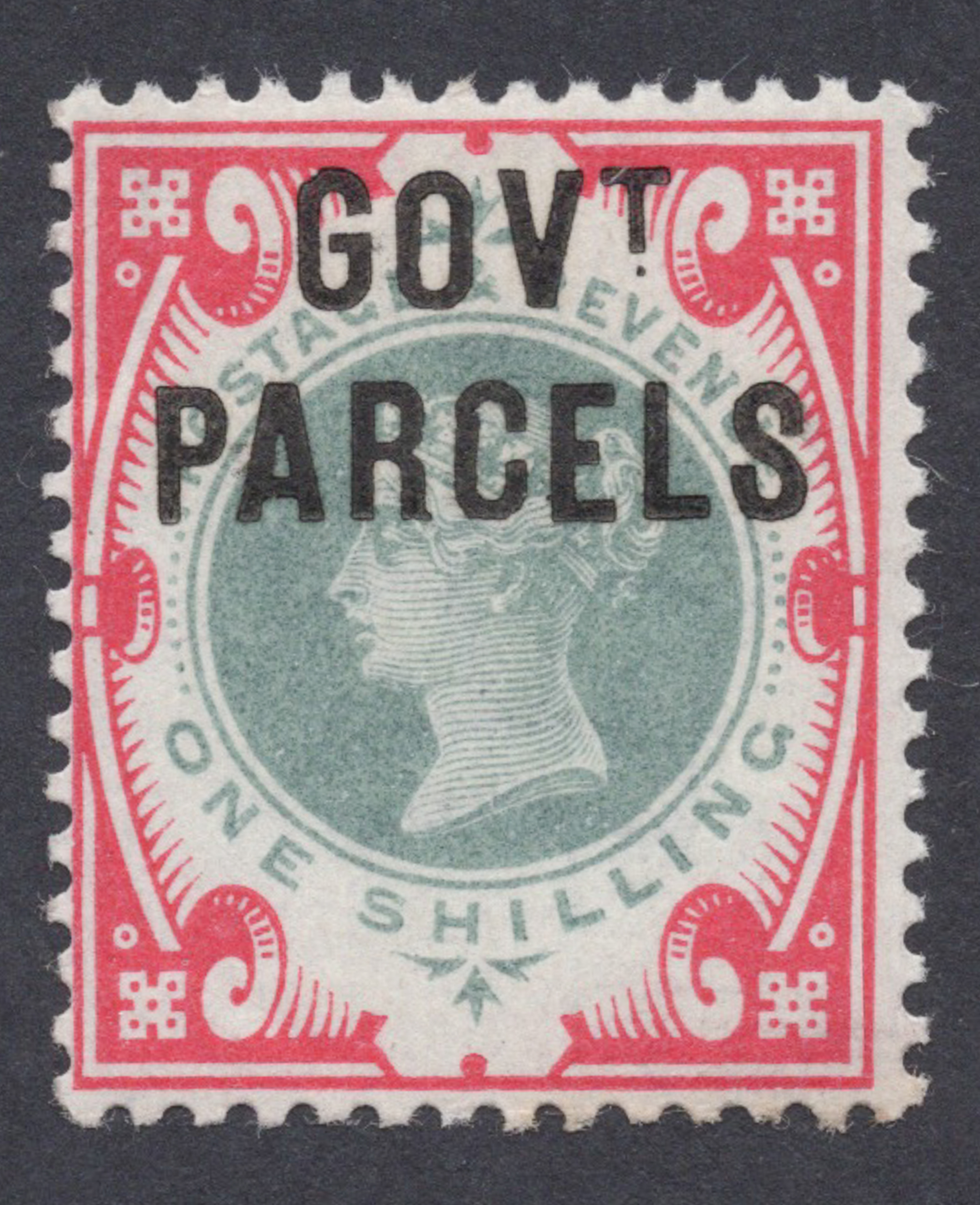 1902 1/- Dull Green And Carmine GOV.T PARCELS Official