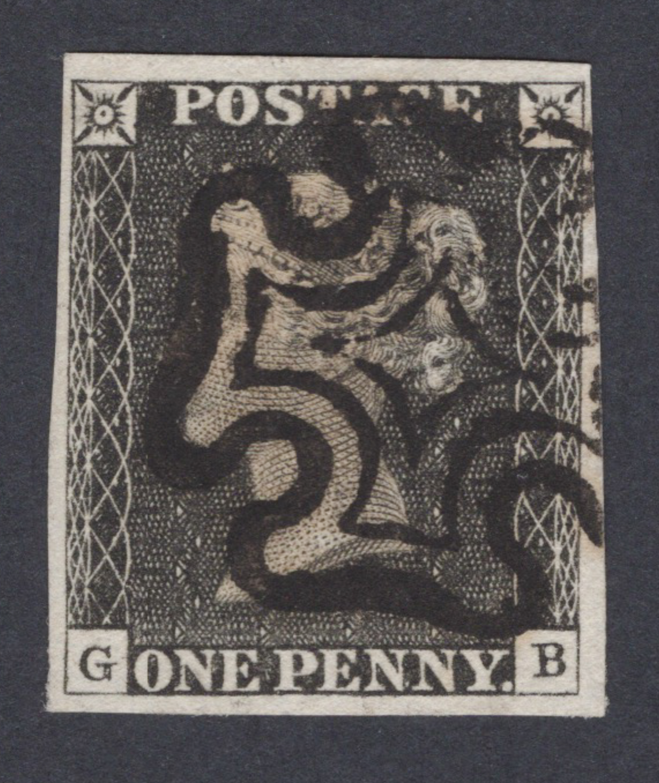 1840 1d Black (Plate III) Lettered G-B