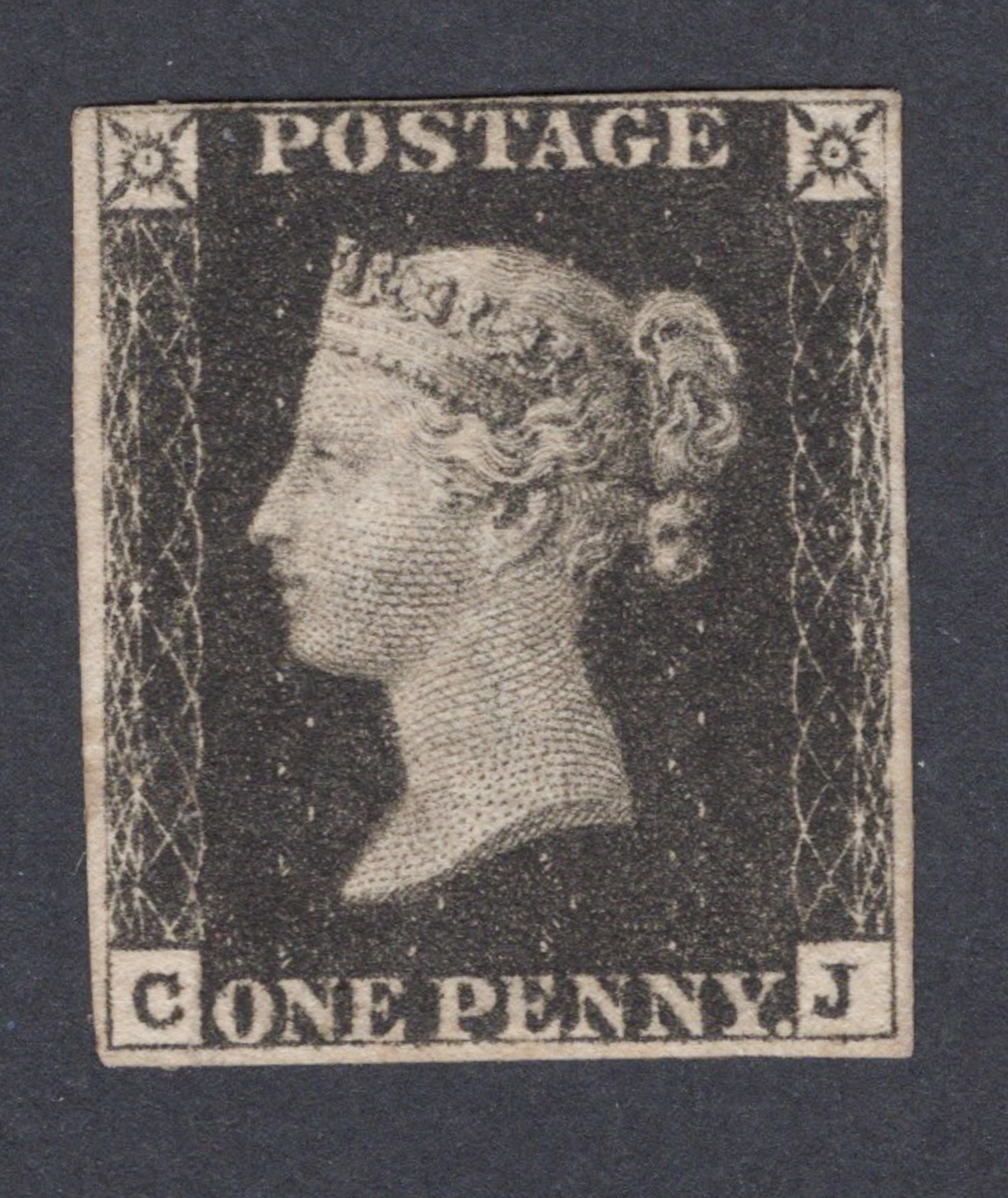1840 1d Intense Black (Plate VI) Lettered C-J Mint
