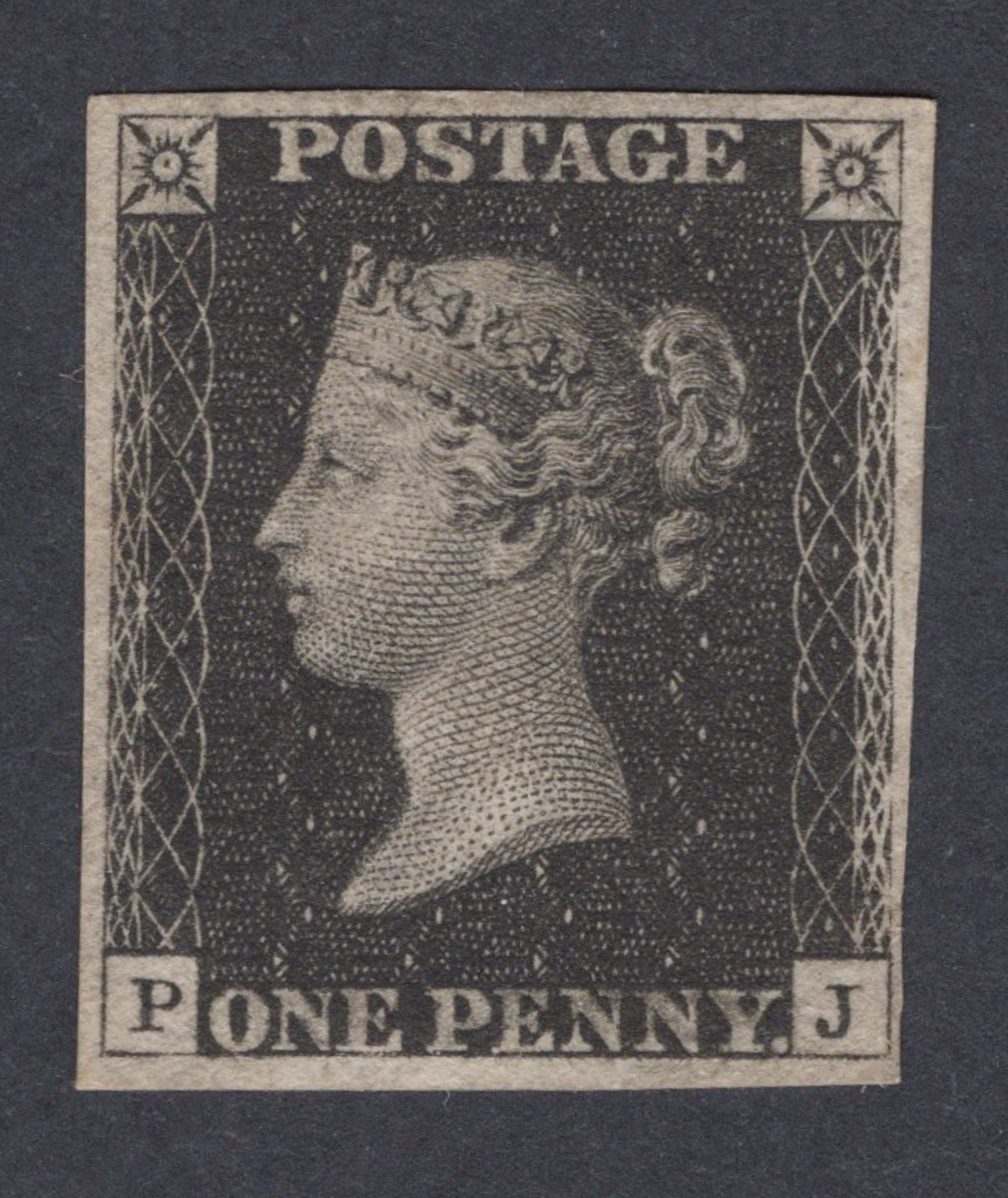 1840 1d Black (Plate VI) Lettered P-J Bleute Paper Mint