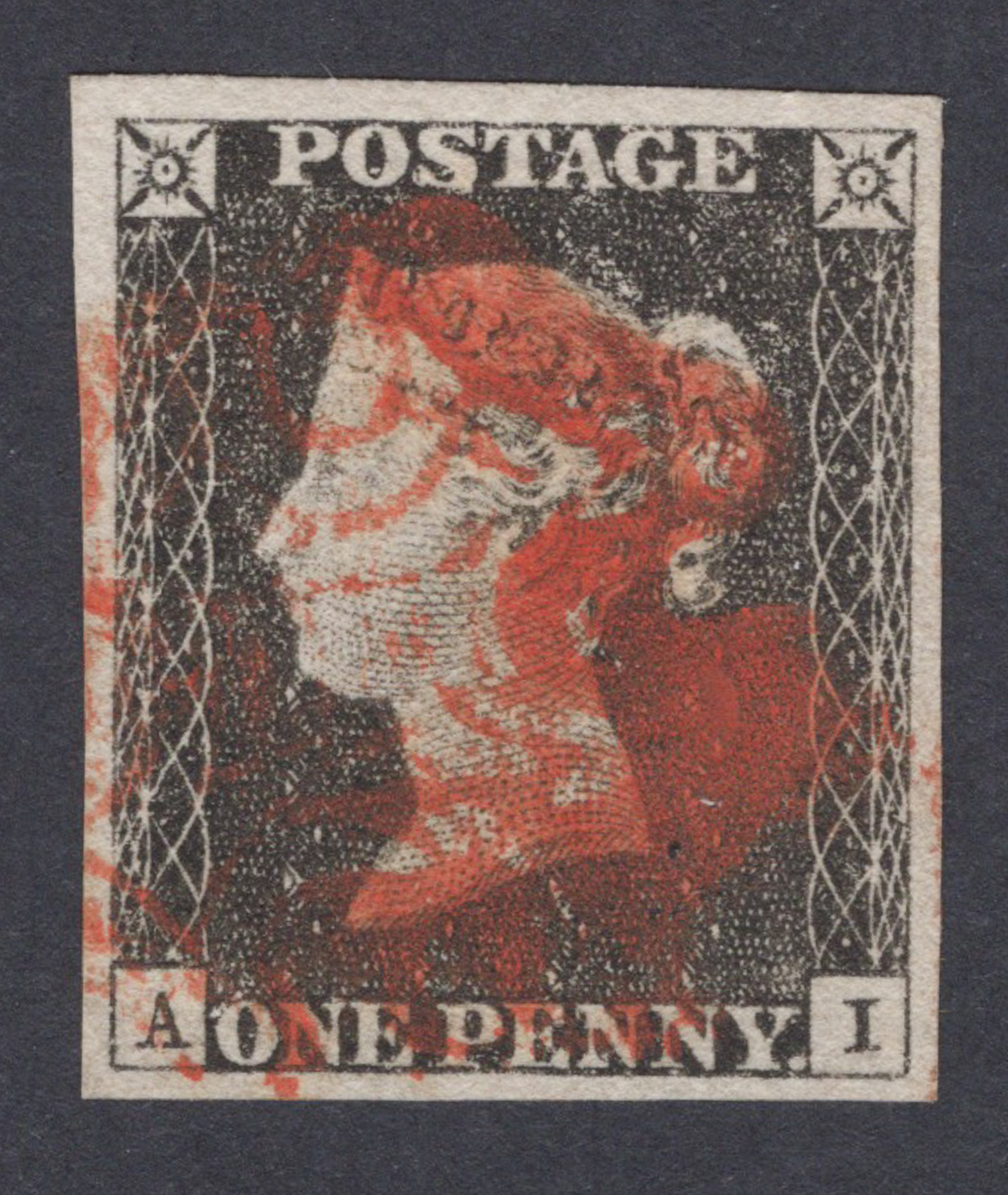 1840 1d Black (Plate II) Lettered A-I