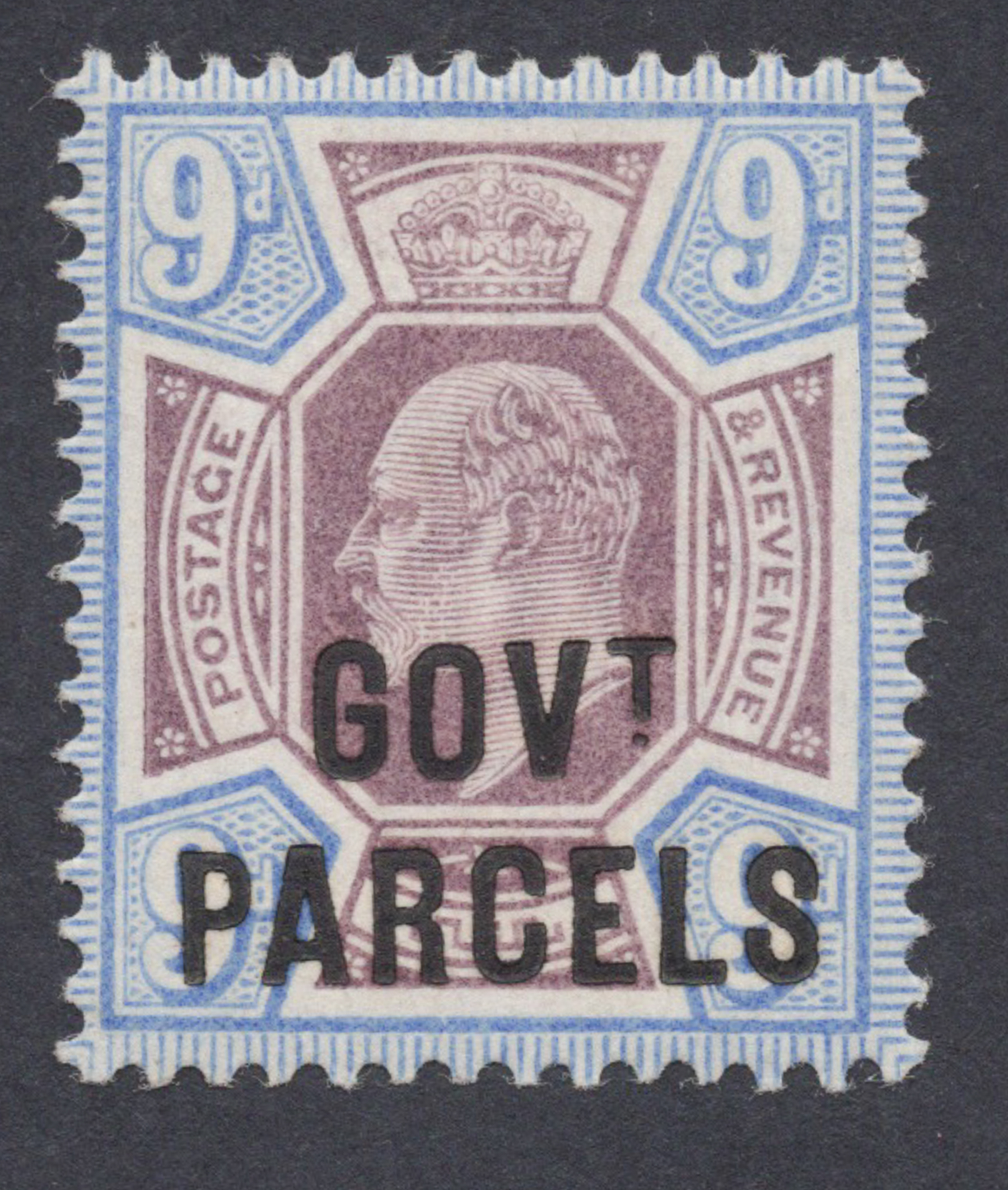 1902 9d Dull Purple And Ultramarine GOV.T PARCELS Official