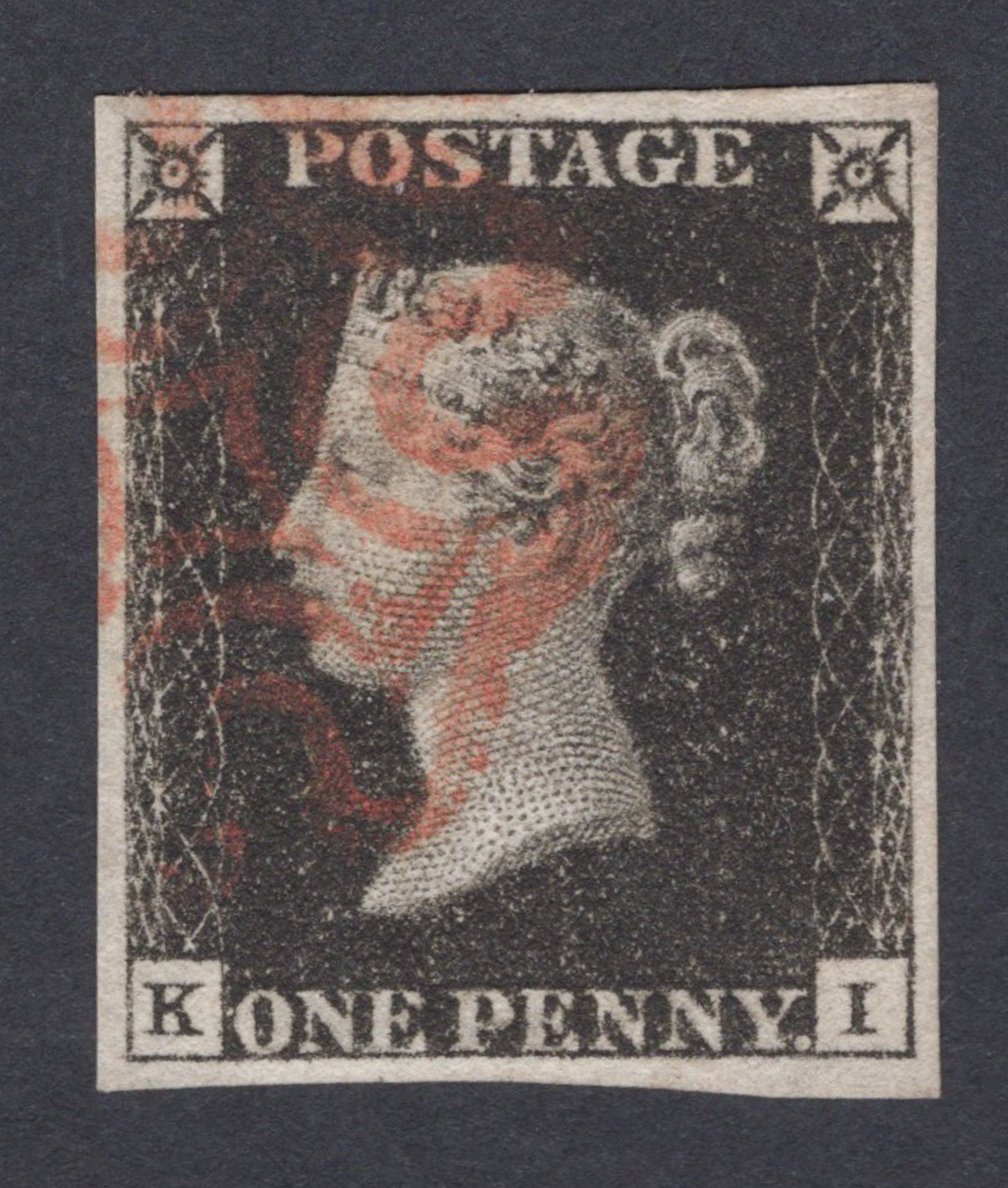 1840 1d Intense Black (Plate VII) Lettered K-I