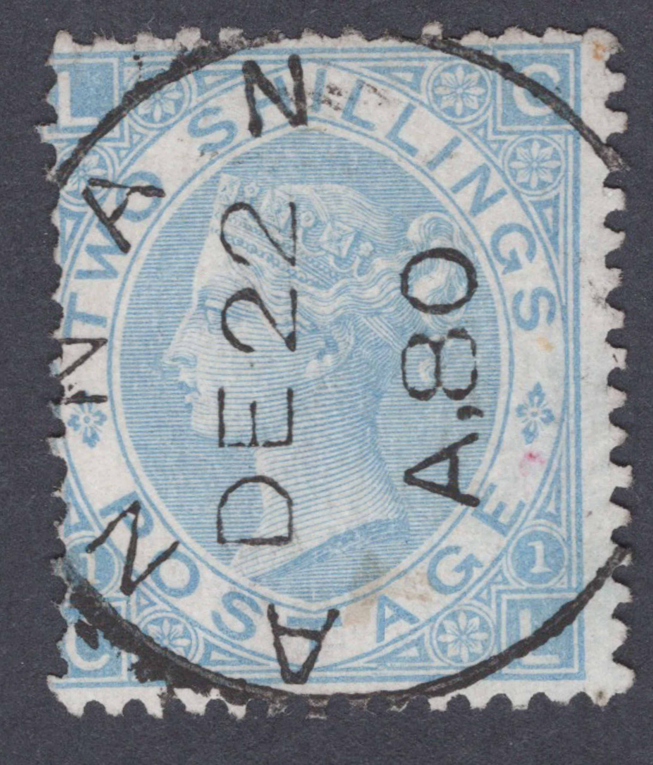 1867 2/- Milky Blue (Plate I) Superb Used ANNAN C.D.S.