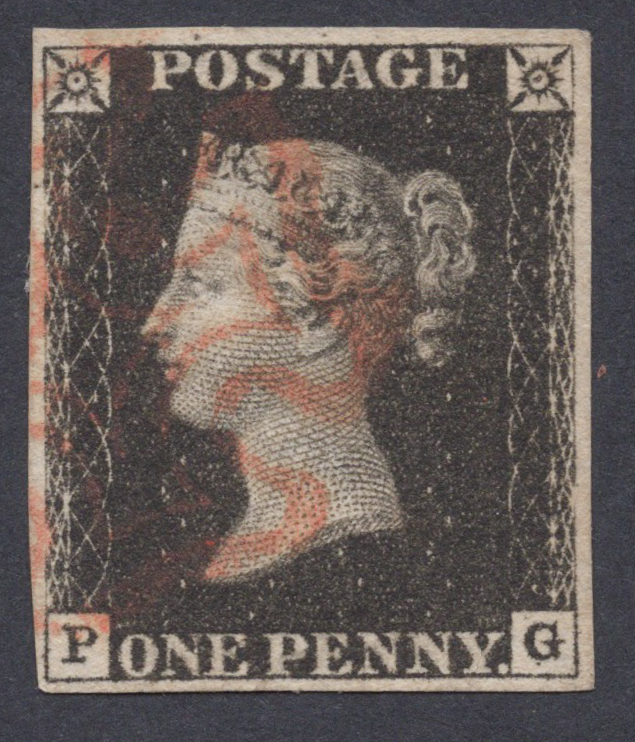 1840 1d Intense Black (Plate VI) Lettered P-G