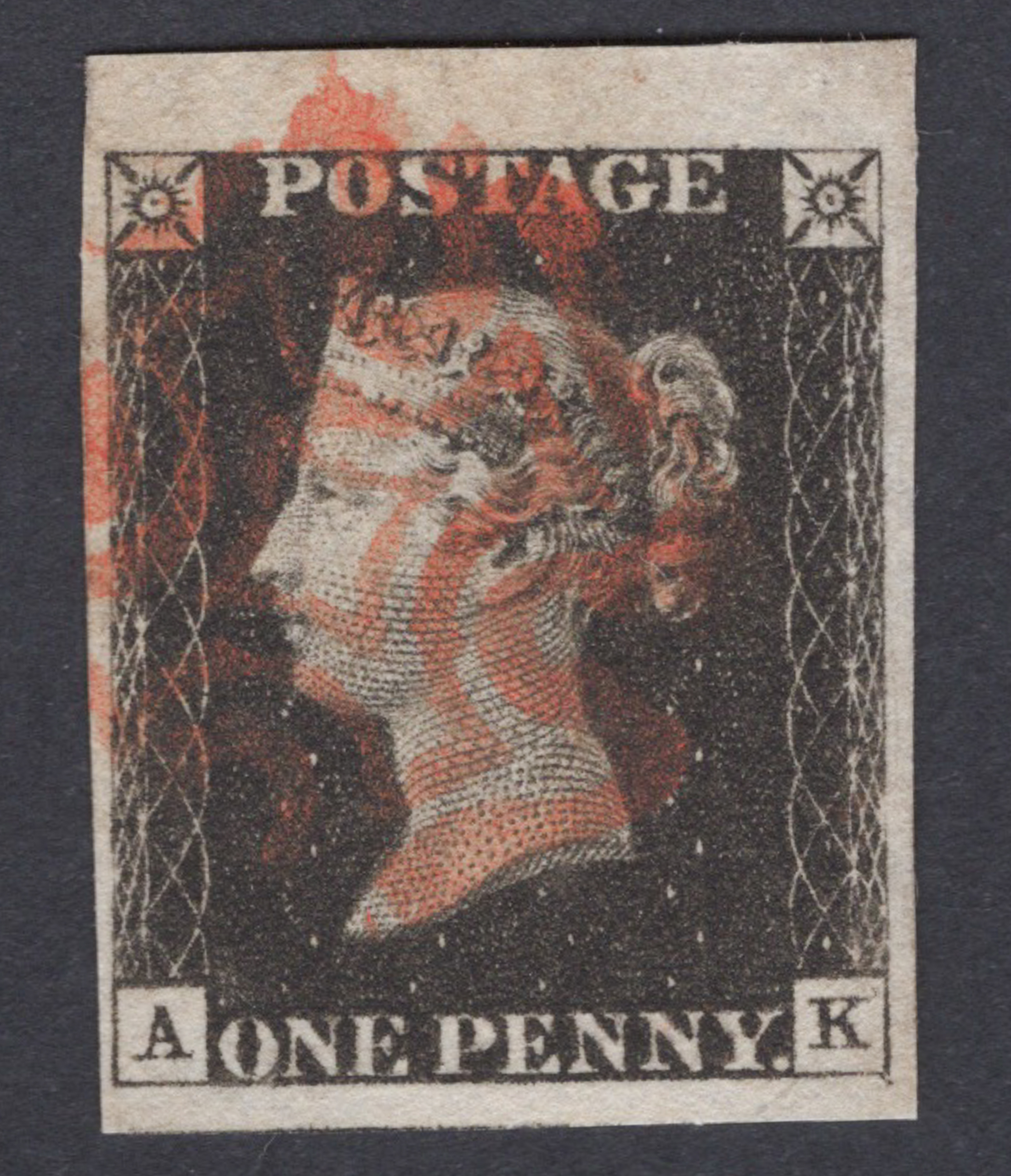 1840 1d Black (Plate VIII) Lettered A-K