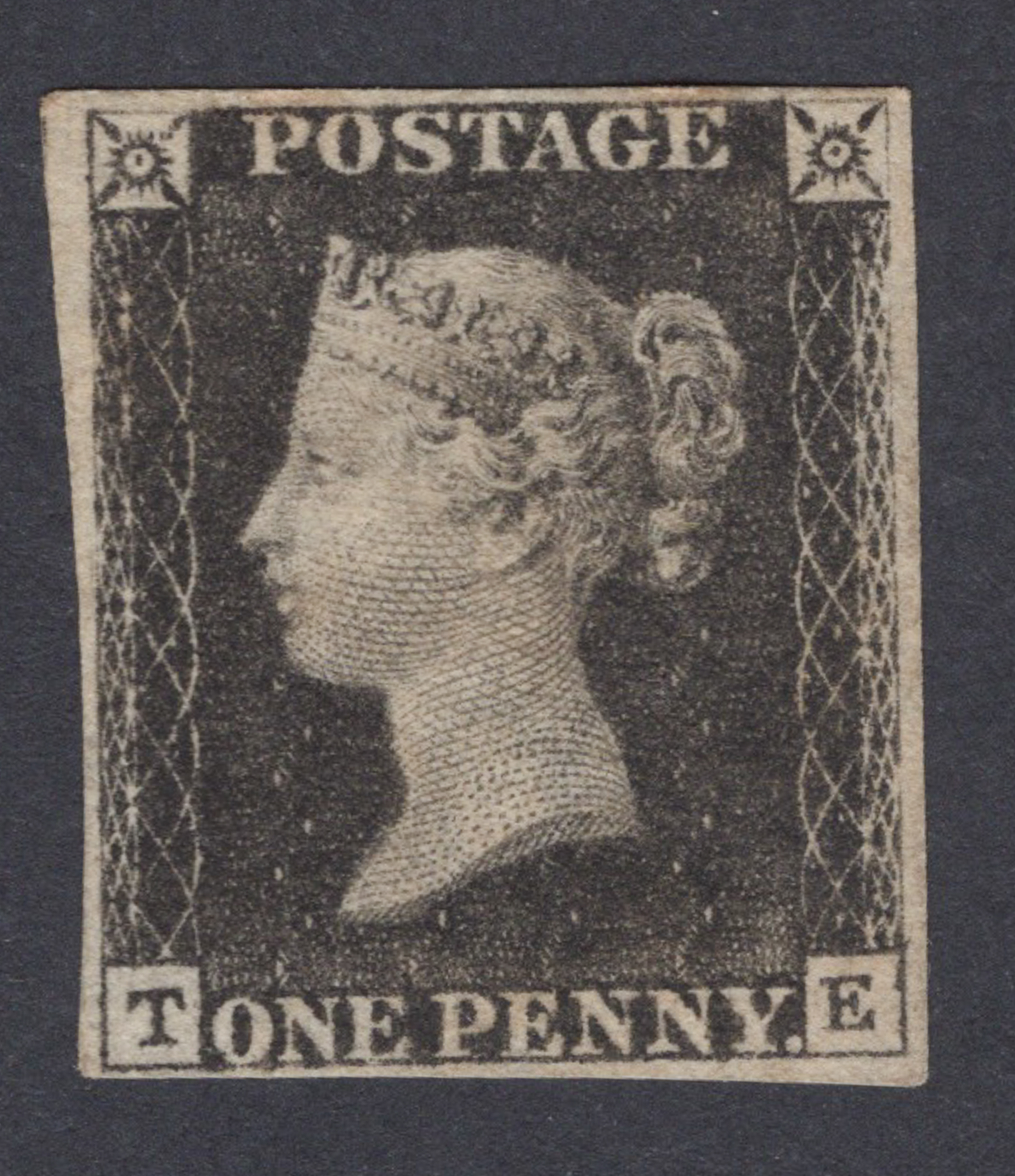 1840 1d Black (Plate VI) Lettered T-E Unused