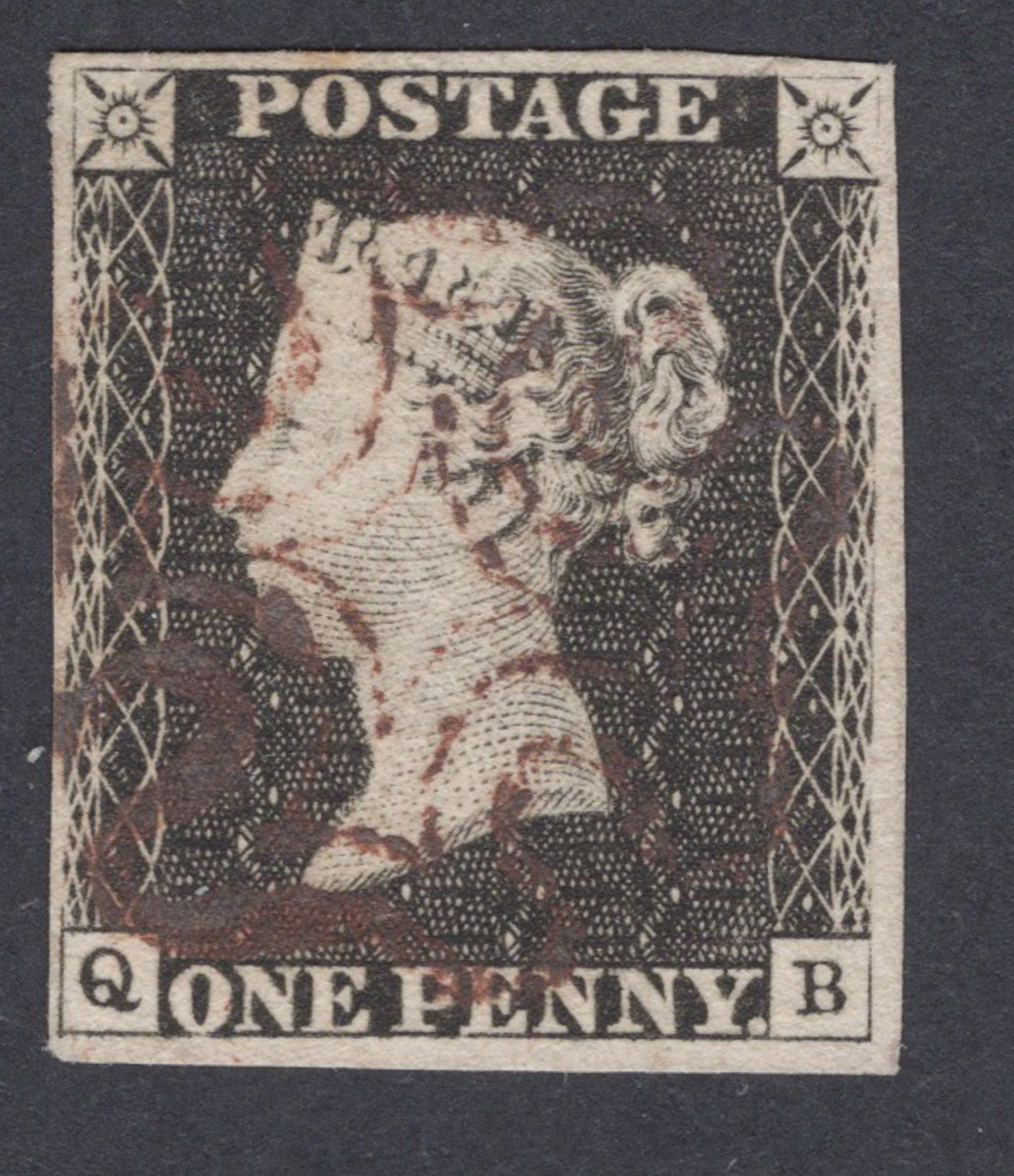 1840 1d Black (Plate VI) Lettered Q-B