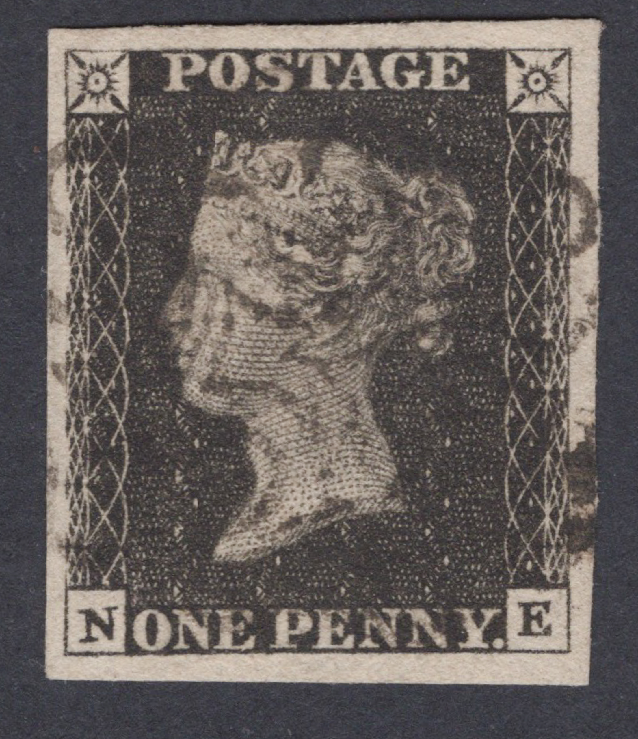 1840 1d Black (Plate VI) Lettered N-E