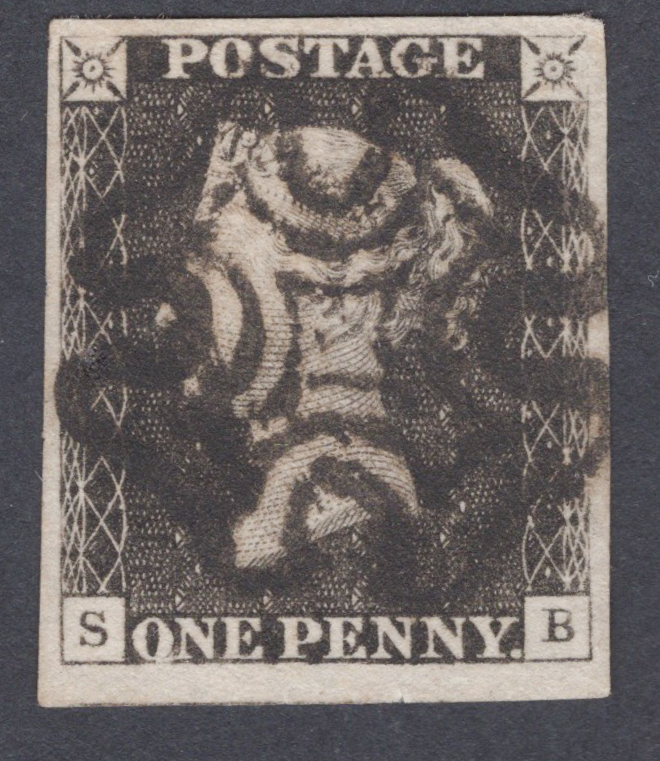 1840 1d Grey-Black (Plate X) Lettered S-B