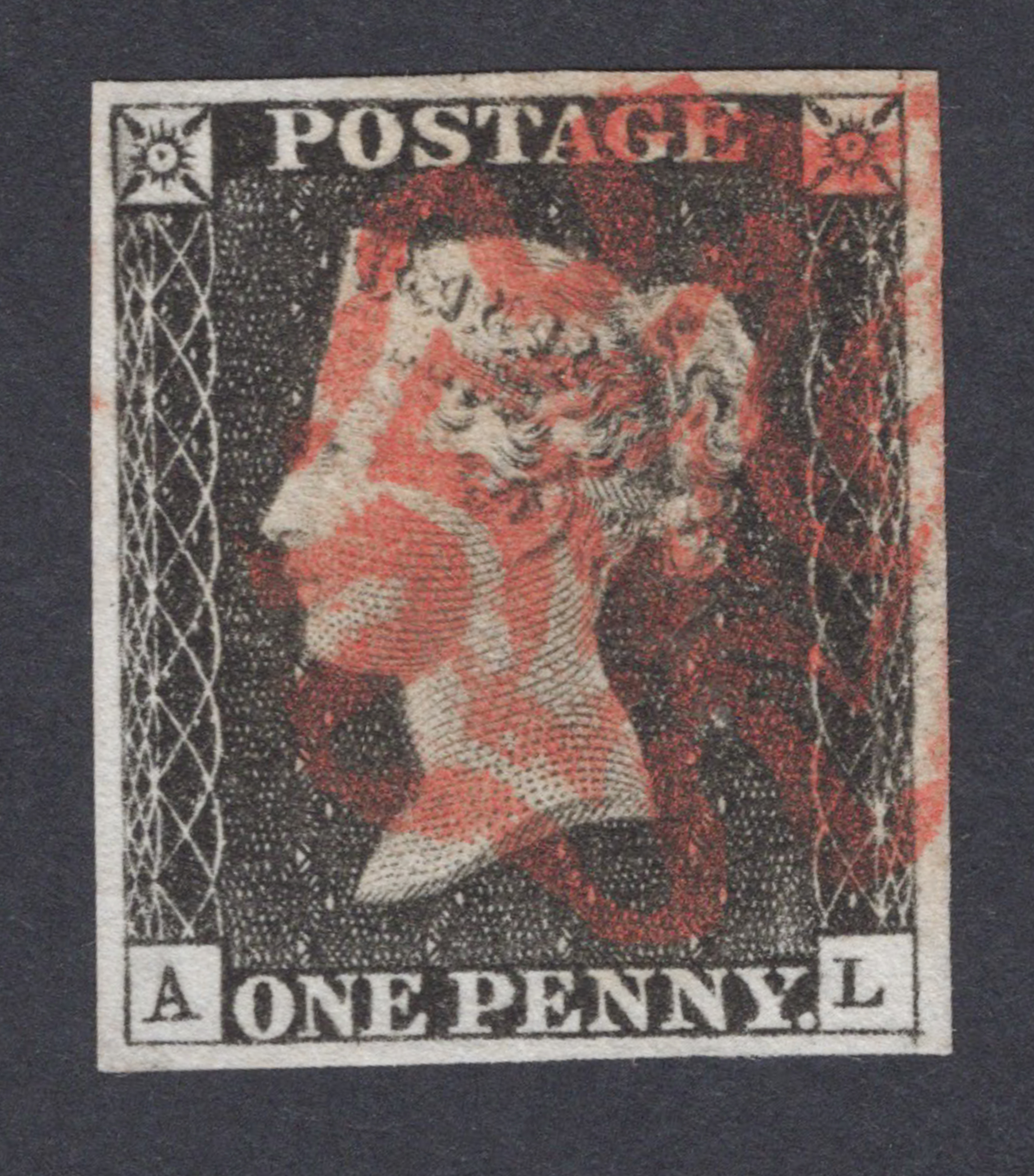 1840 1d Black (Plate III) Lettered A-L