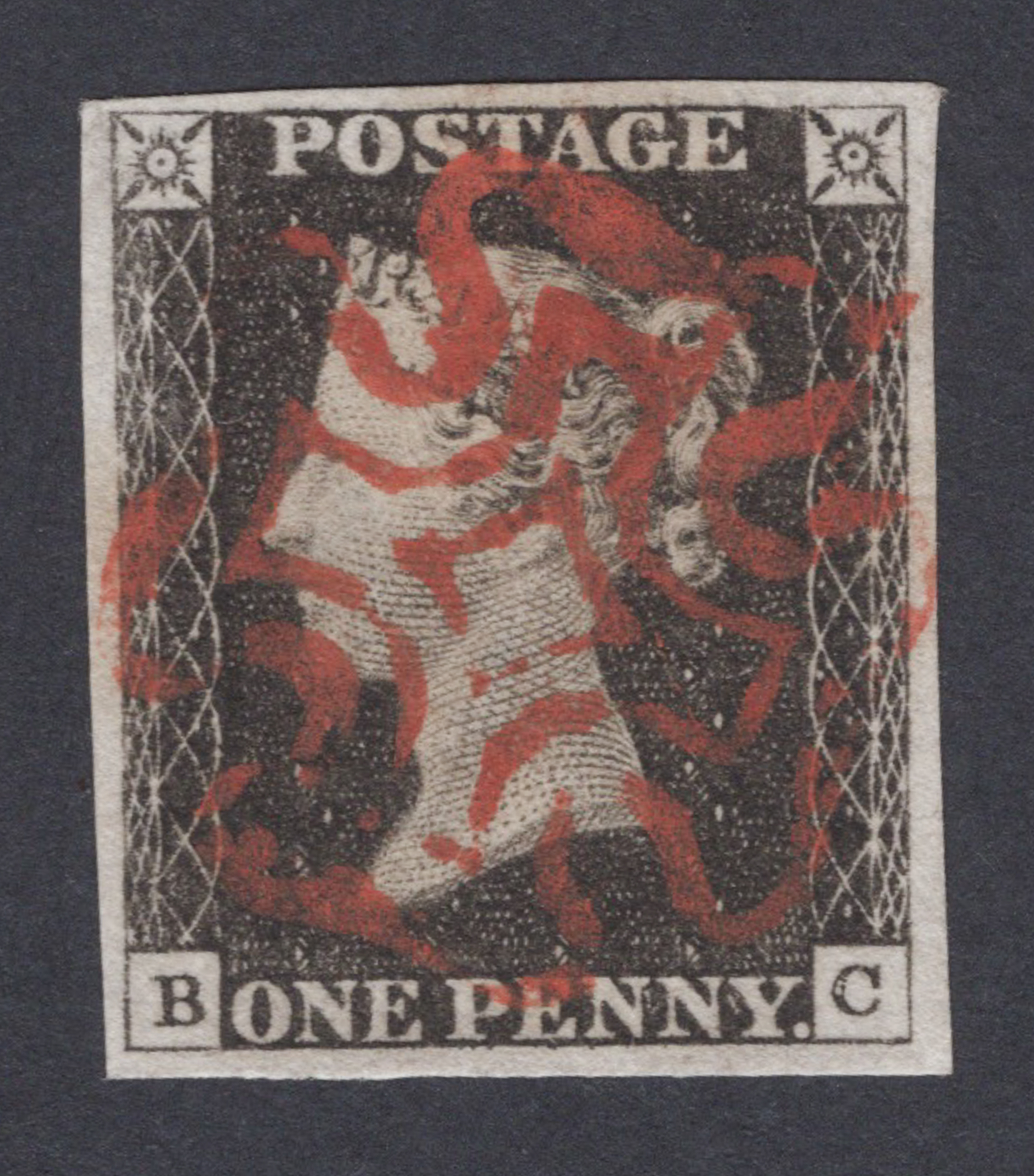1840 1d Black (Plate III) Lettered B-C
