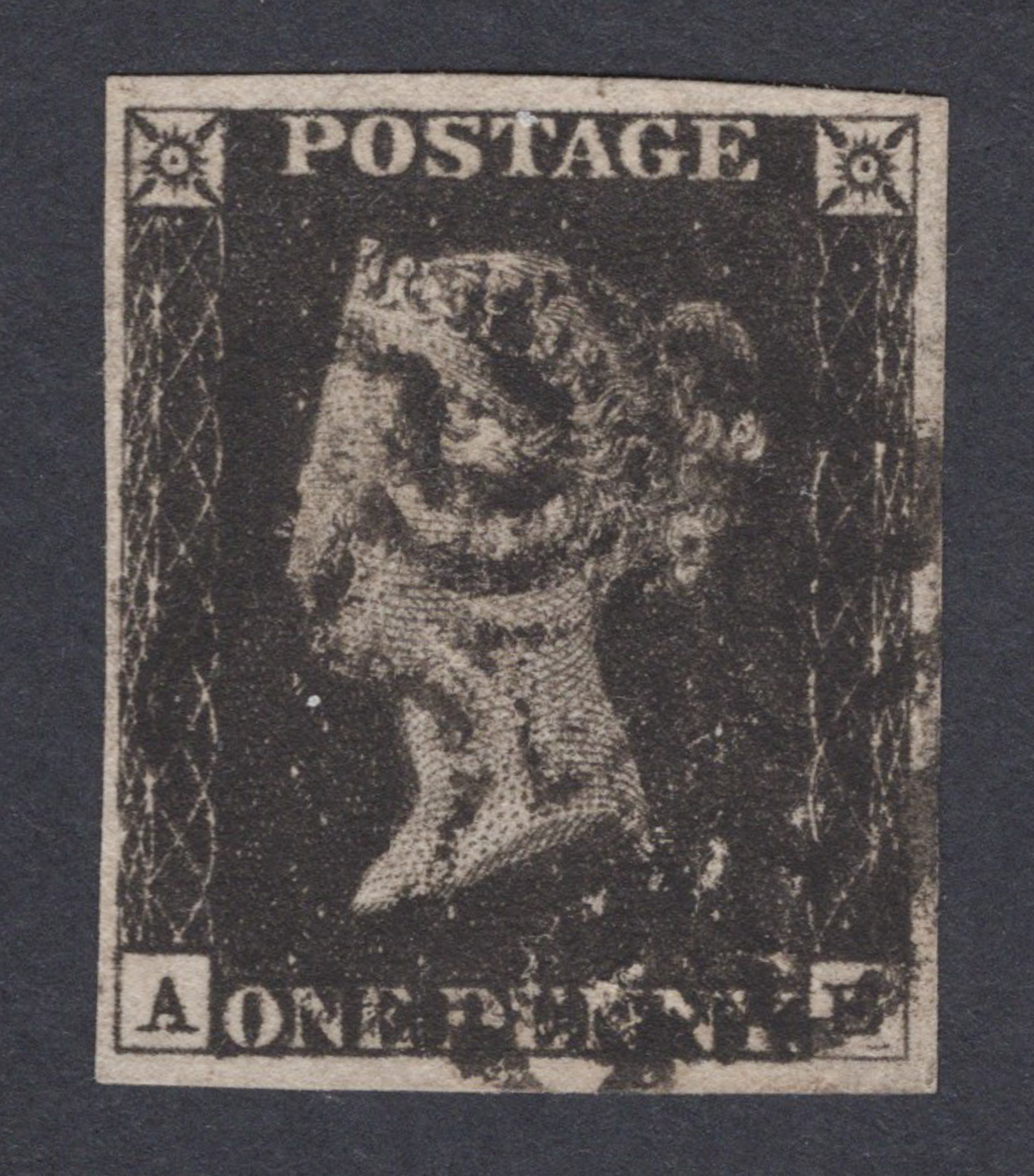 1840 1d Intense-Black (Plate II) Lettered A-E