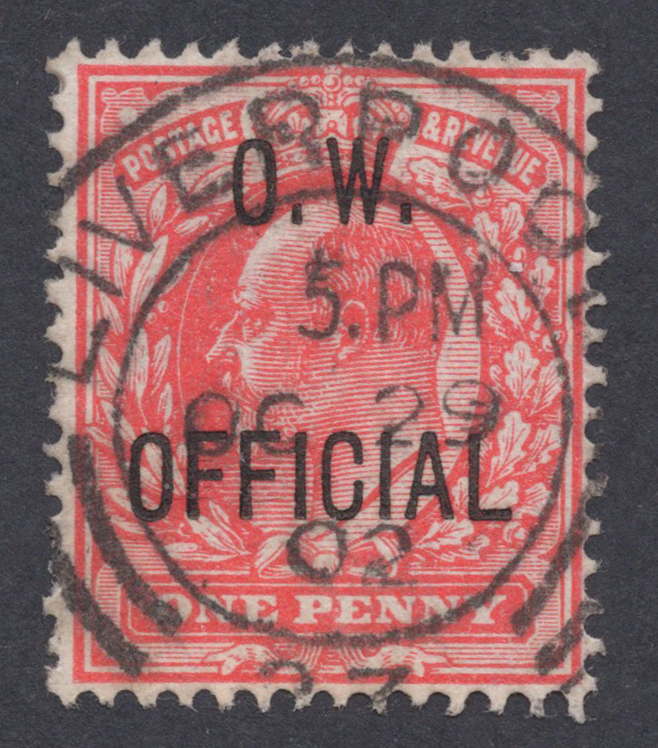 1902 1d Scarlet O.W. OFFICIAL Superb Used