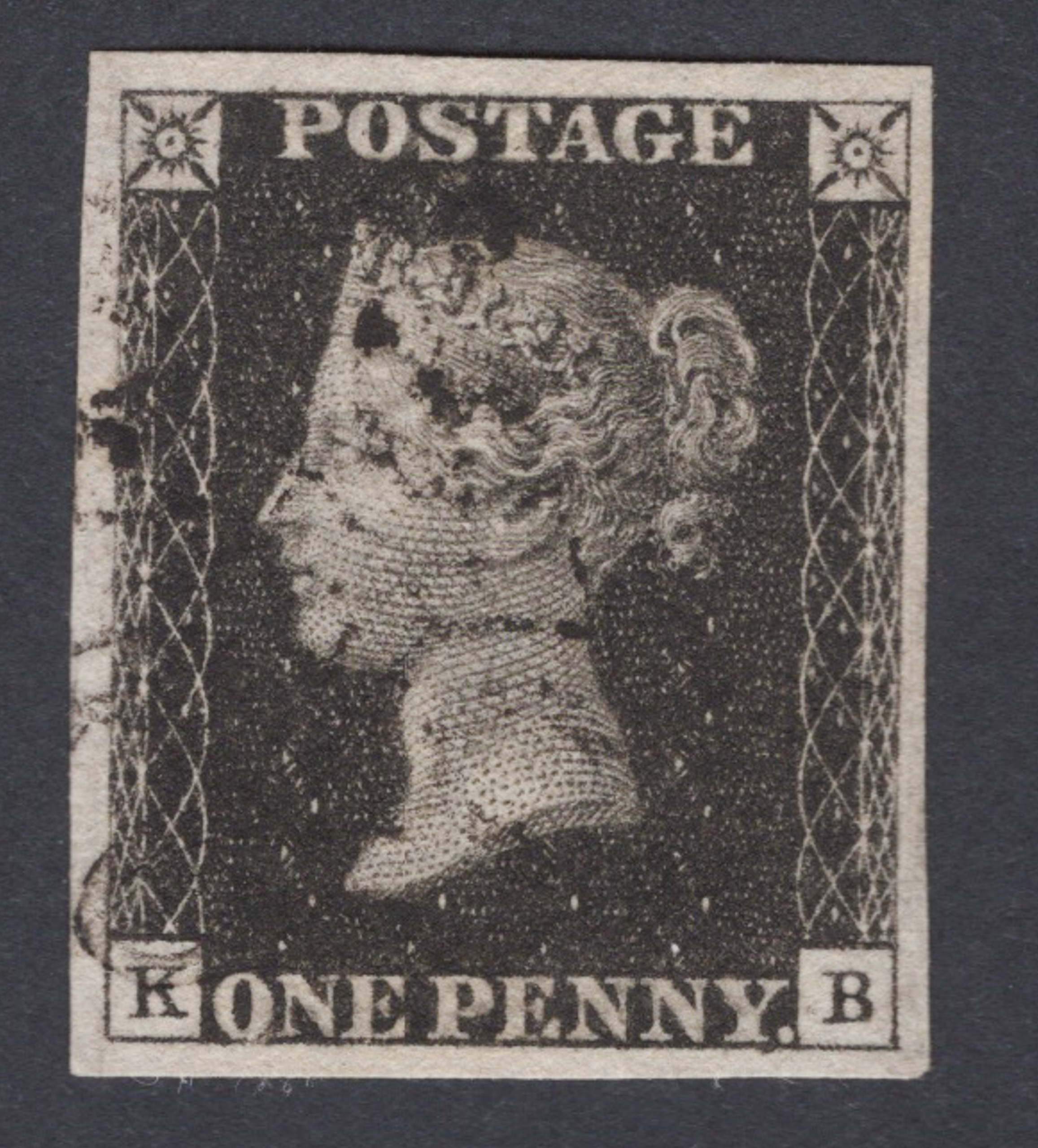 1840 1d Black (Plate VIII) Lettered K-B