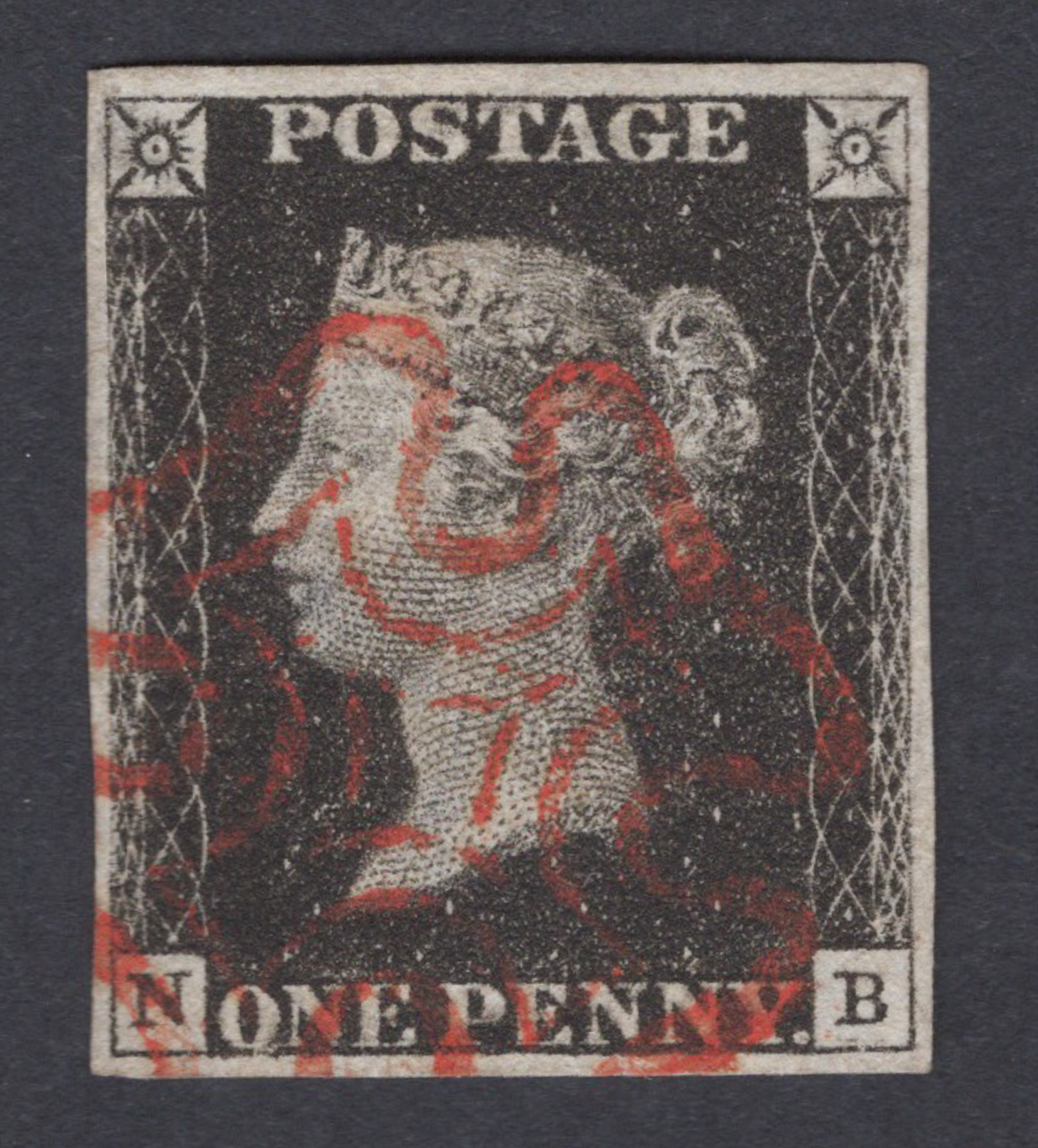 1840 1d Black (Plate VIII) Lettered N-B