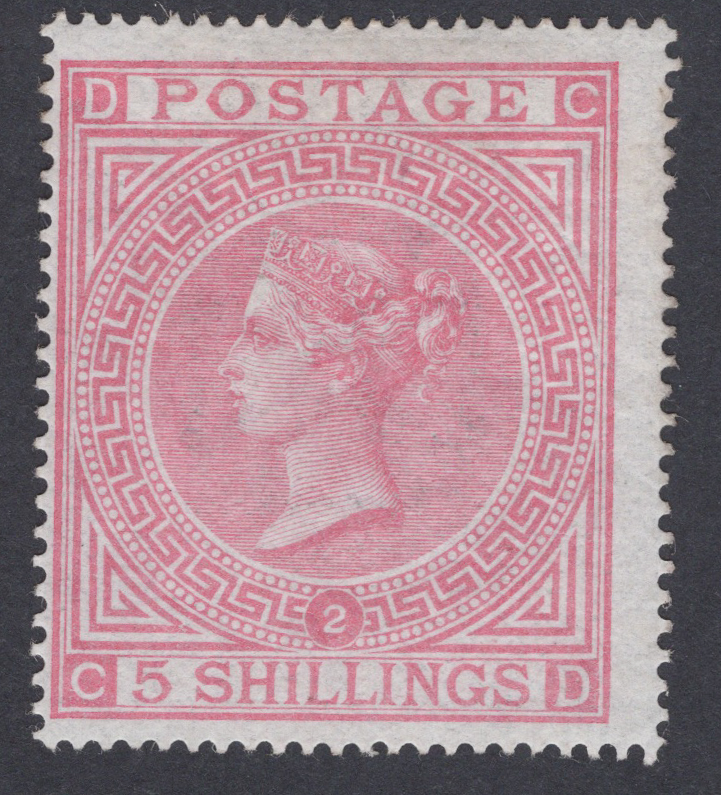 1874 5/- Pale Rose (Plate II) Superb Mint Rarity