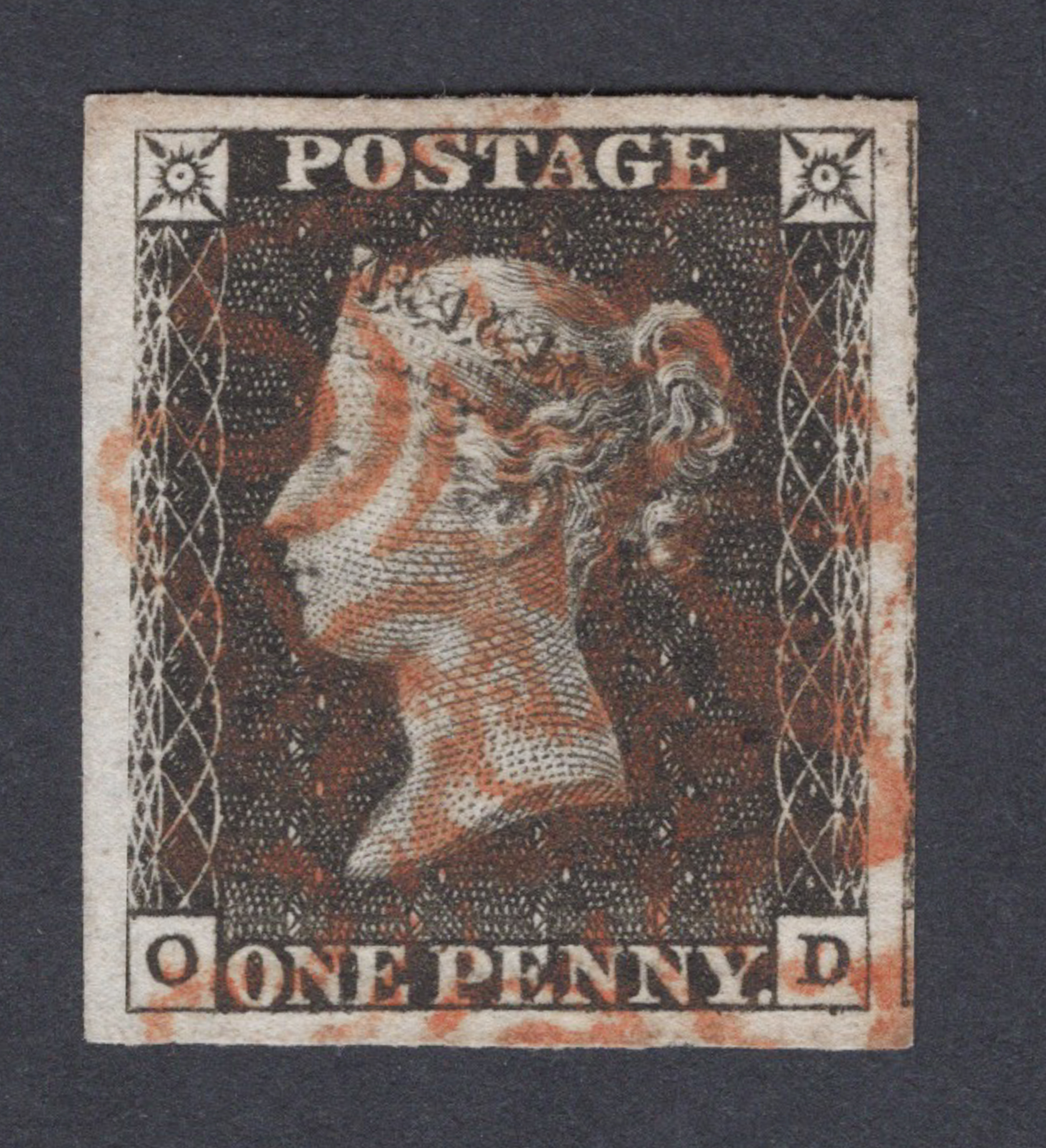 1840 1d Black (Plate VI) Lettered O-D