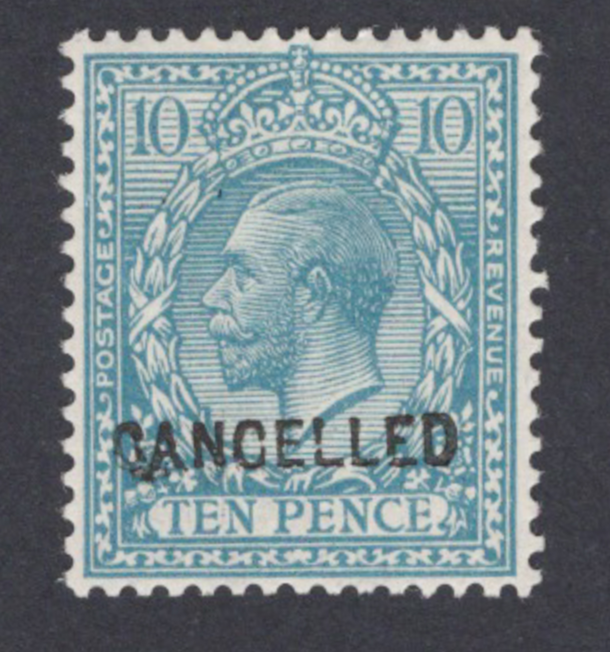 1913 10d Turquoise-Blue CANCELLED