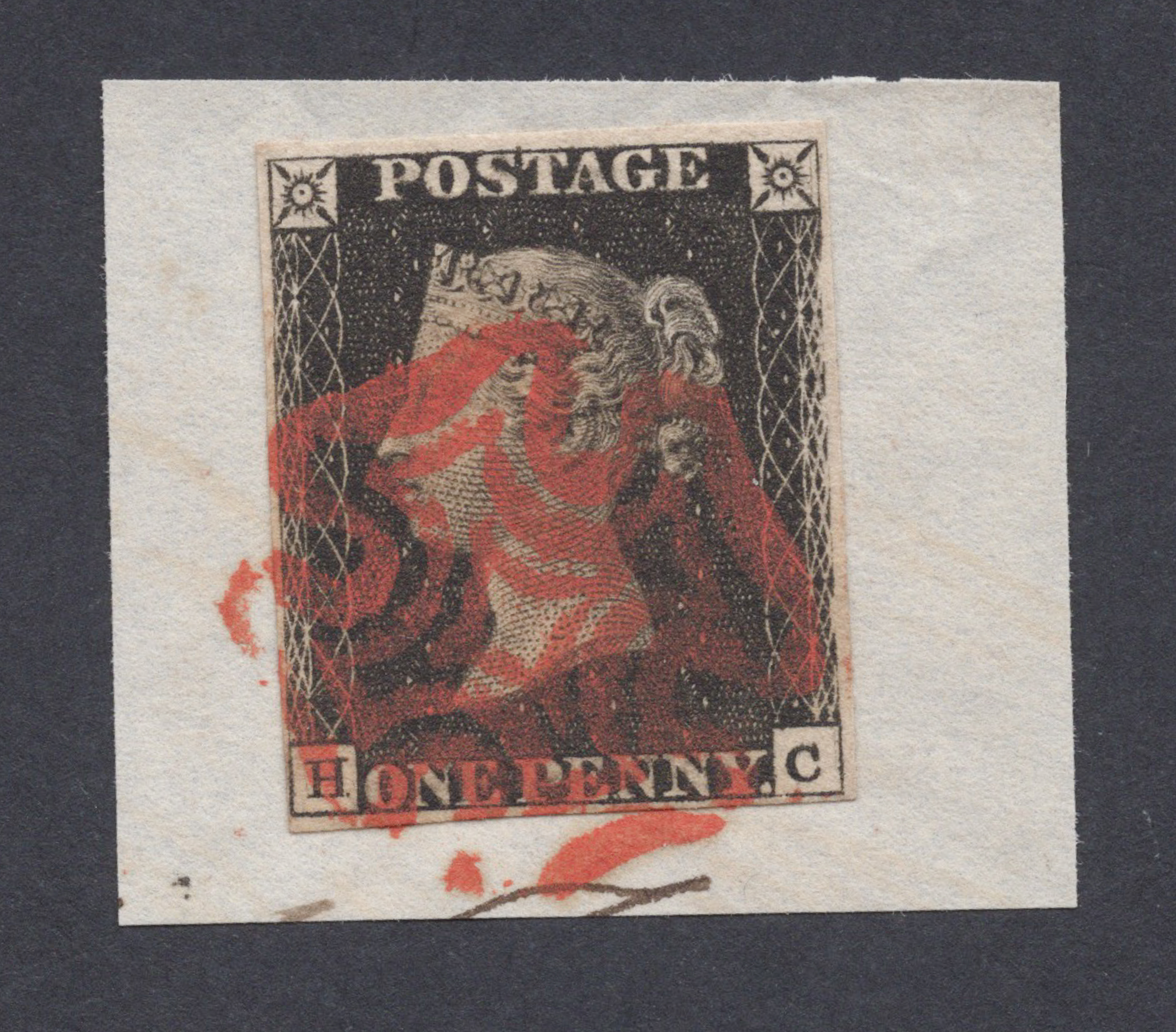 1840 1d Intense Black (Plate VI) Lettered H-C