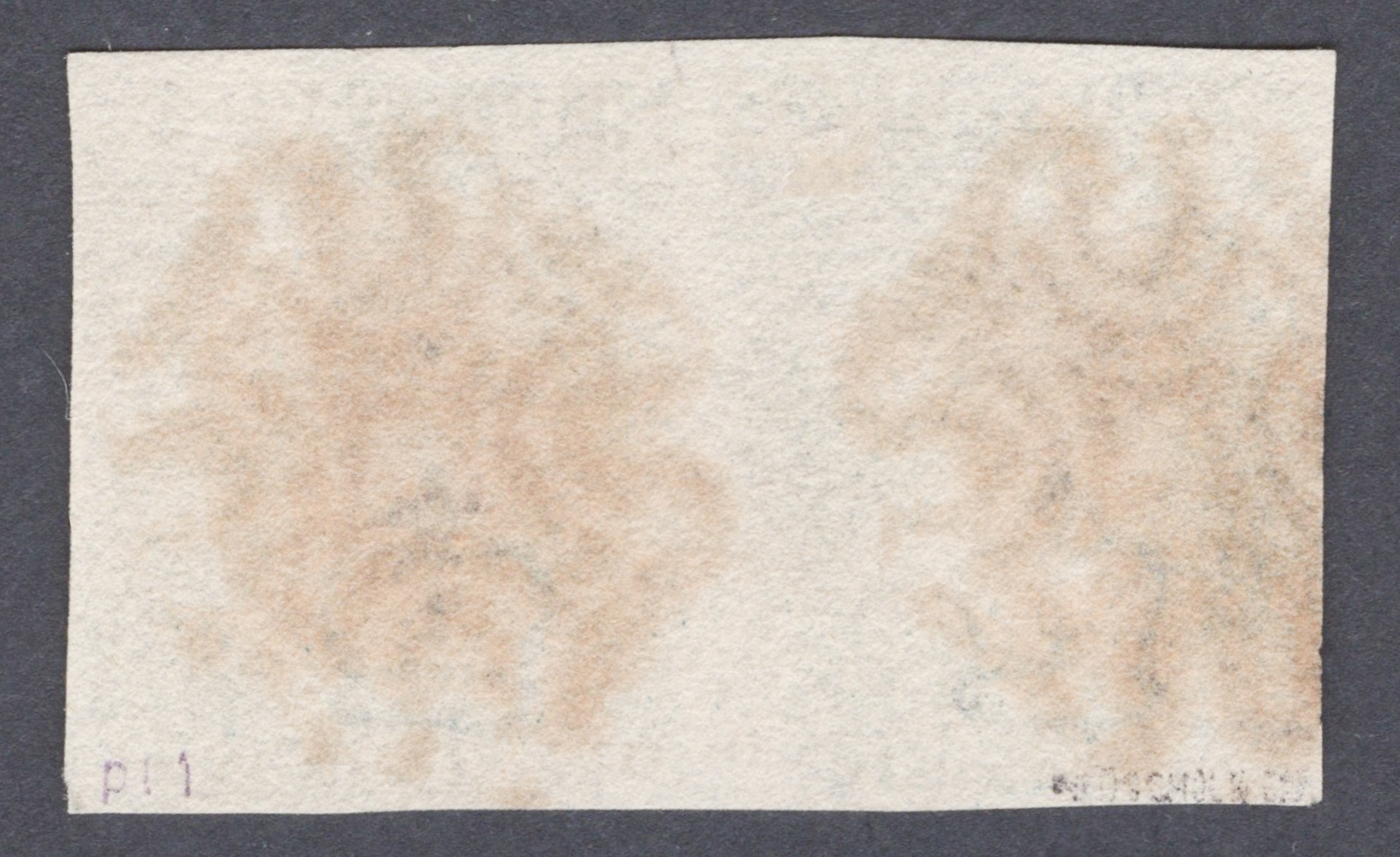 1840 2d Deep Full Blue (Plate I) Lettered O-D/O-E Horizontal Pair - Image 2
