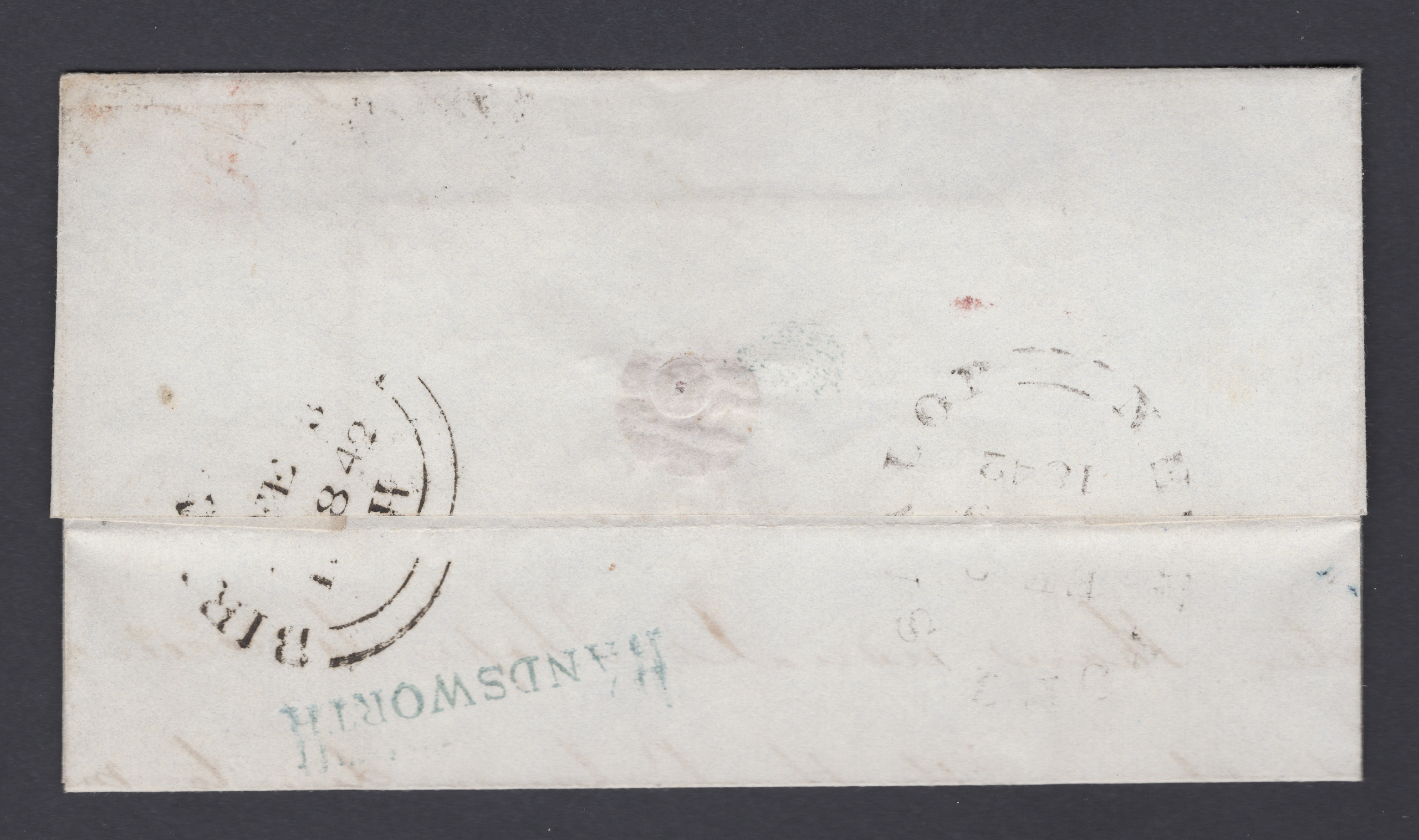 1842 1d Red-Brown Black Maltese Cross & Blue Framed Handsworth - Image 2