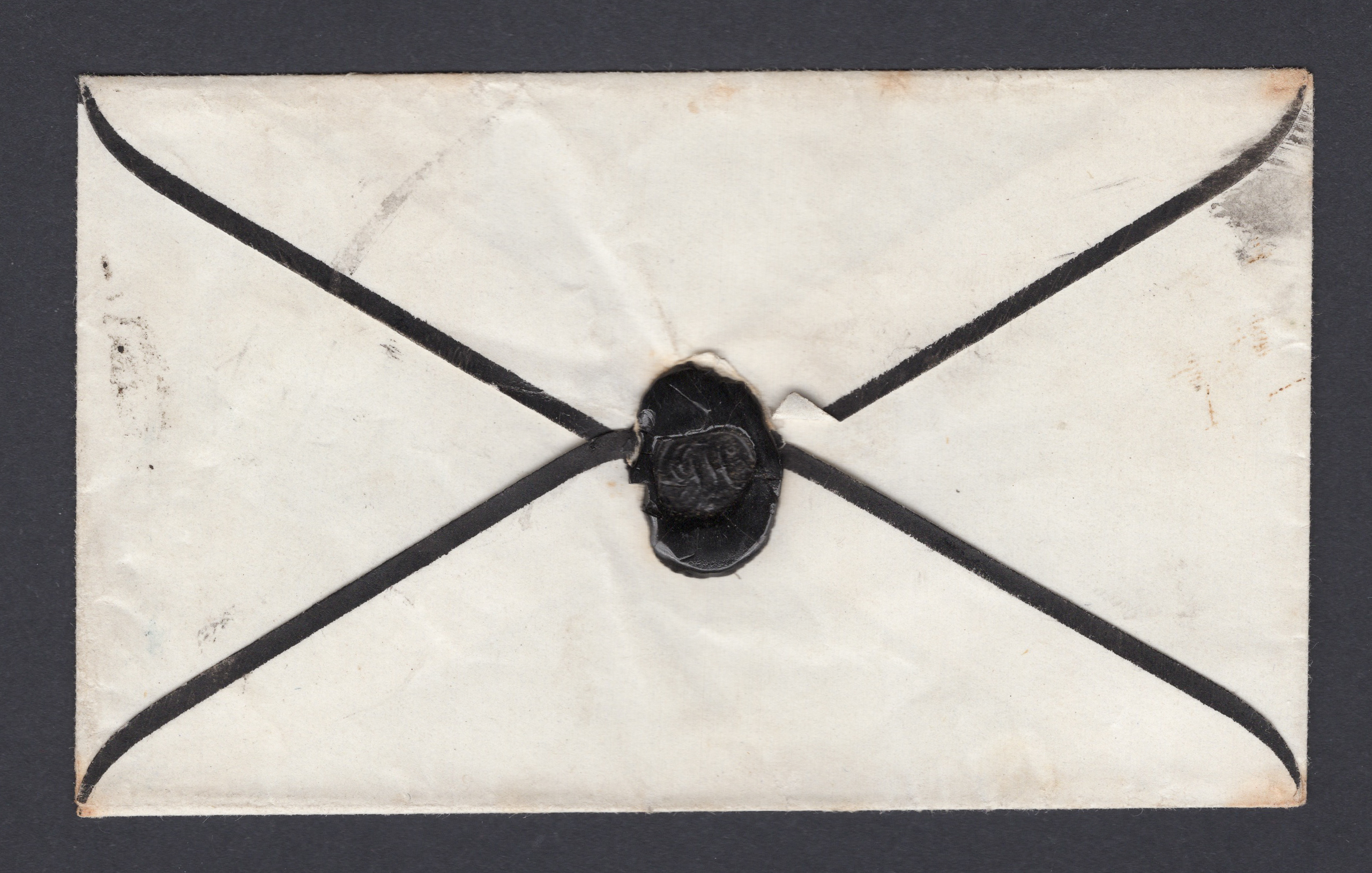 1843 1d Red-Brown Small Envelope To Truro Blue Maltese Cross - Image 2