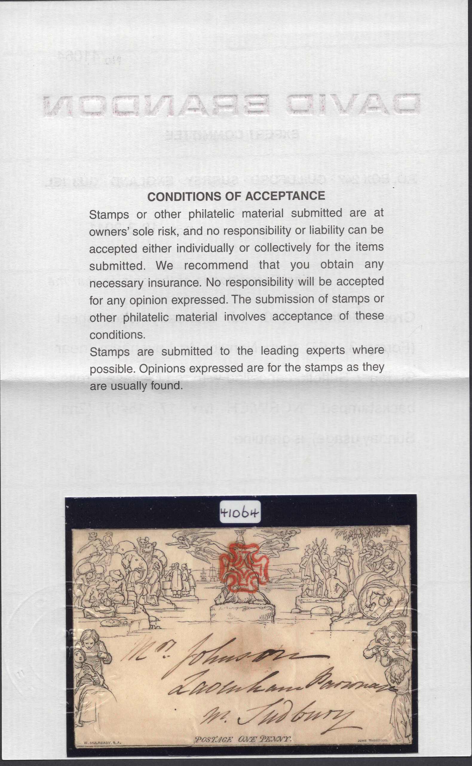 1840 1d Mulready Letter Sheet (Forme 3, A167) Second Sunday - Image 4