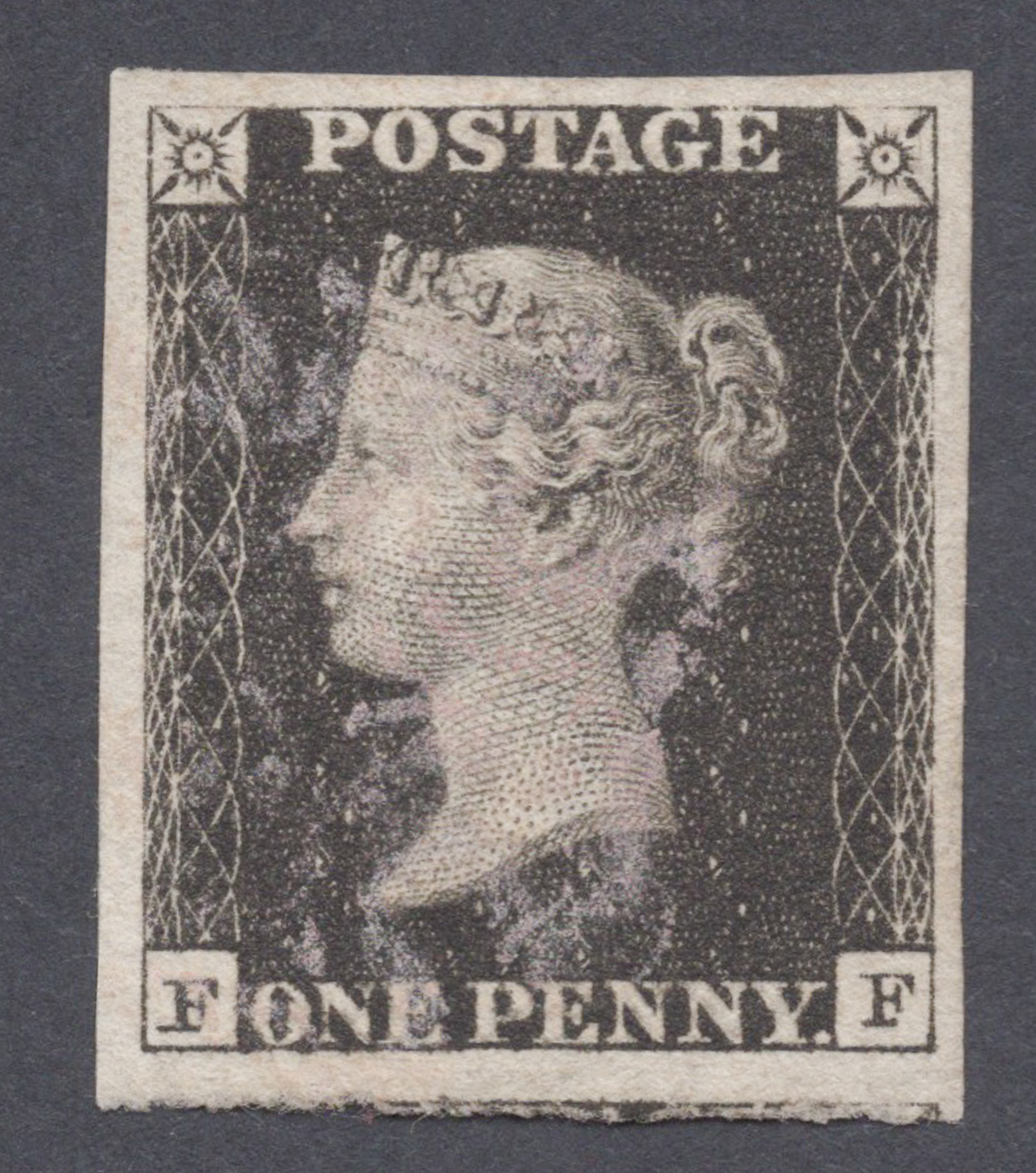 1840 1d Intense Black (Plate V) Lettered F-F