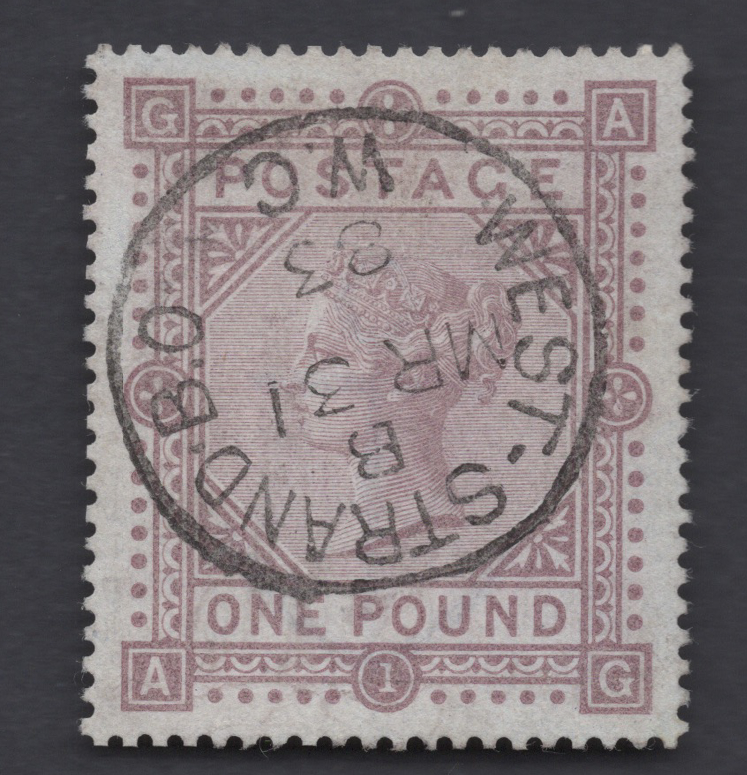 1882 £1 Brown-Lilac (Blued) Superb Used Gem
