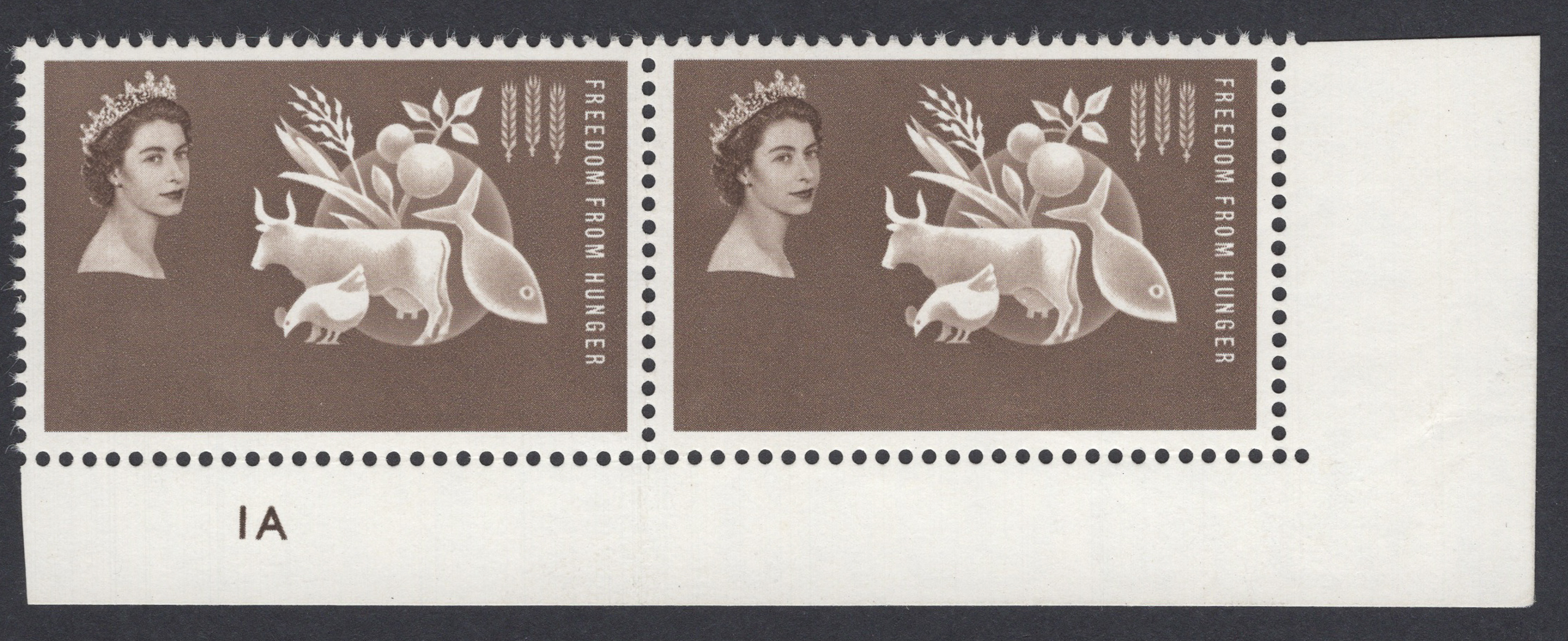 Bahamas 1963 FFH 8d Sepia Omitted Plate Pair