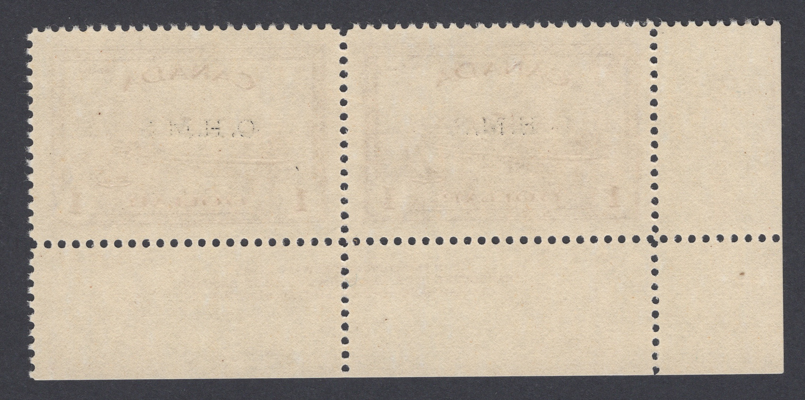 Canada 1949 Official $1 Purple 'O.H.M.S.' Missing Stop After 'S' - Image 2