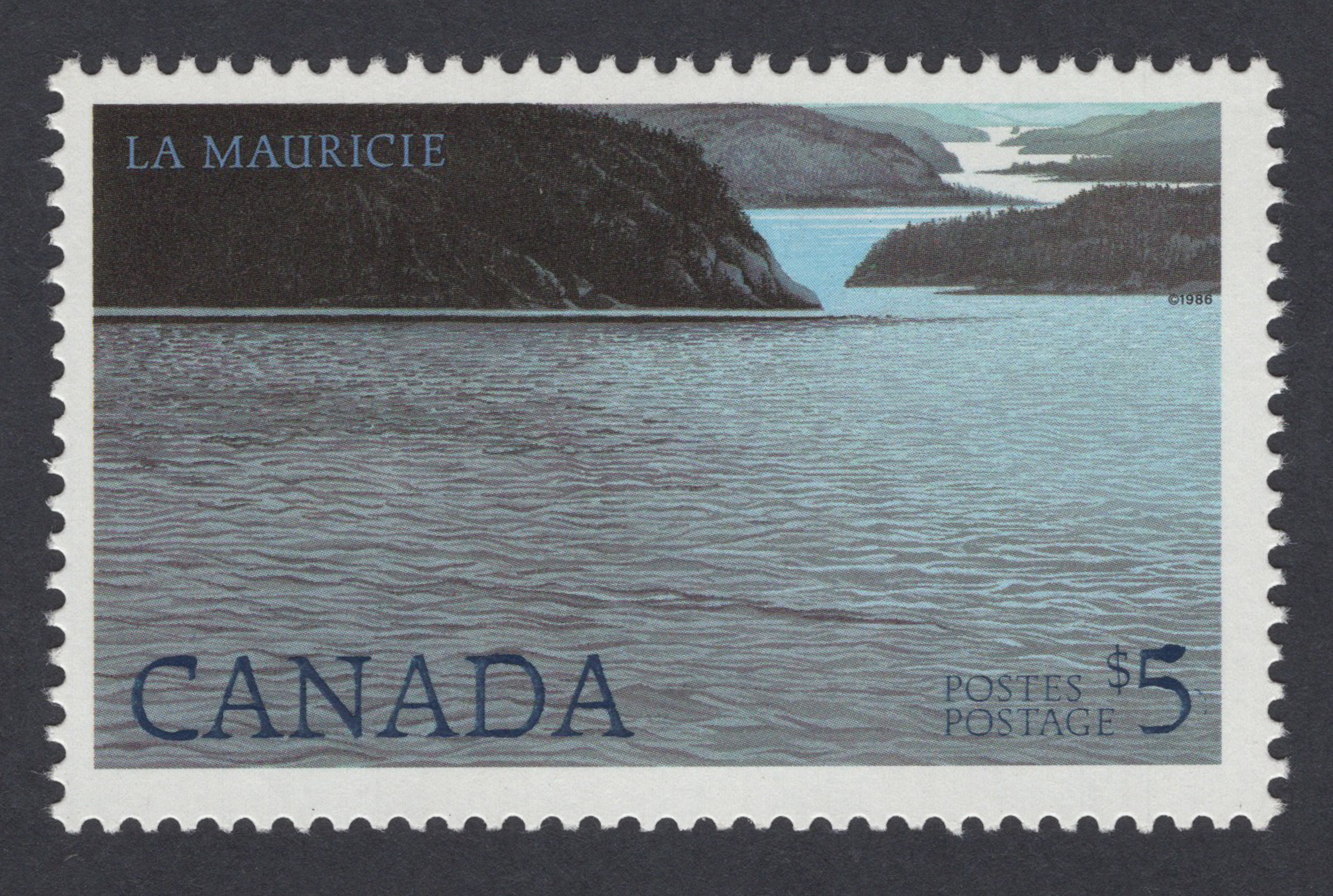 Canada 1986 La Mauricie National Park $5 Deep Blue Omitted - Image 2