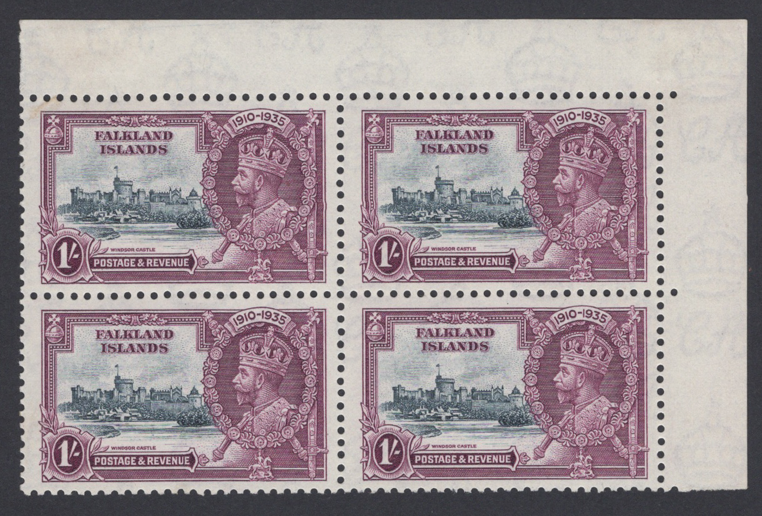 Falkland Islands 1935 Silver Jubilee 1/- Lightning Conductor