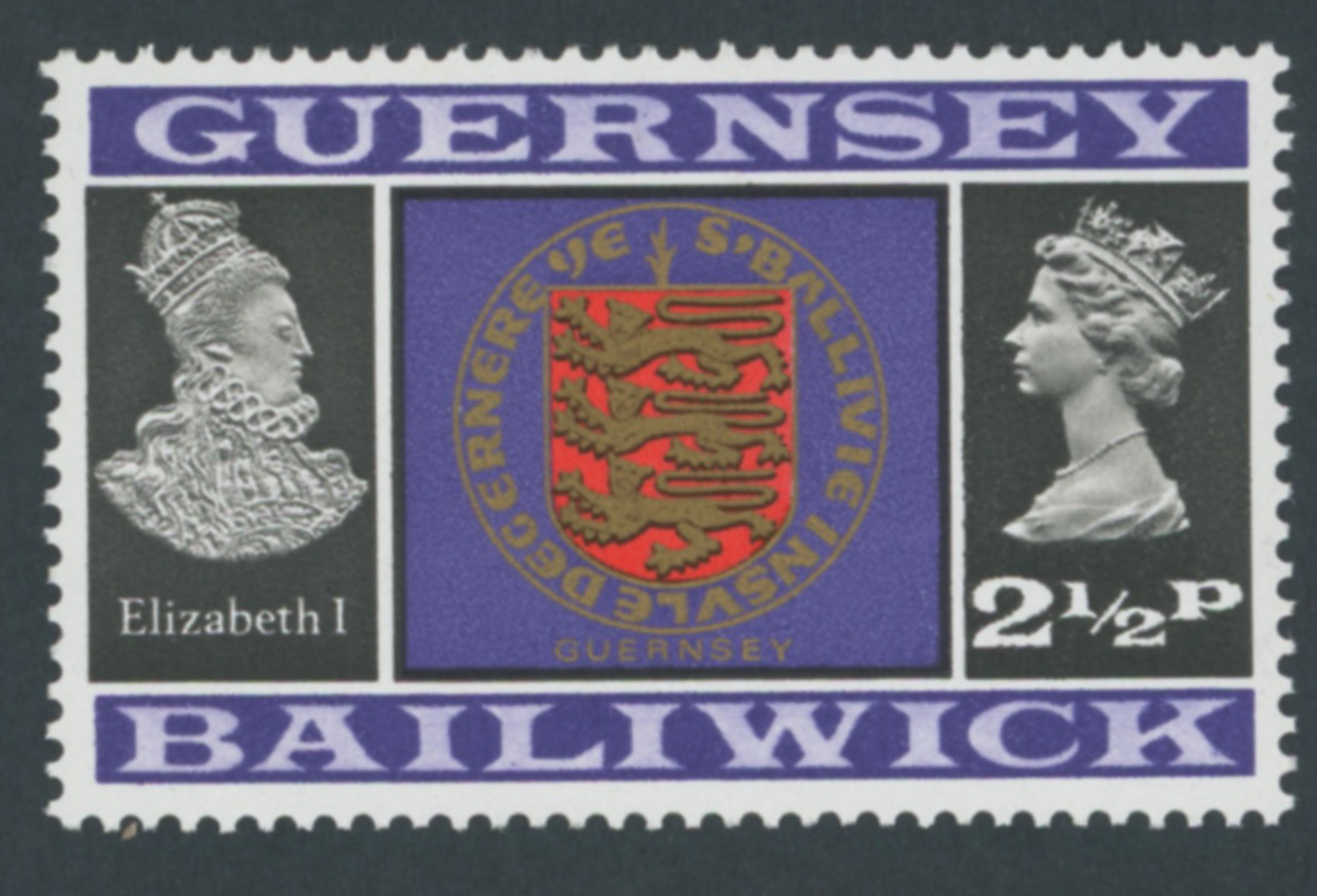 Guernsey 1971 Arms Of Guernsey 2½p Bright Vermilion Omitted - Image 3