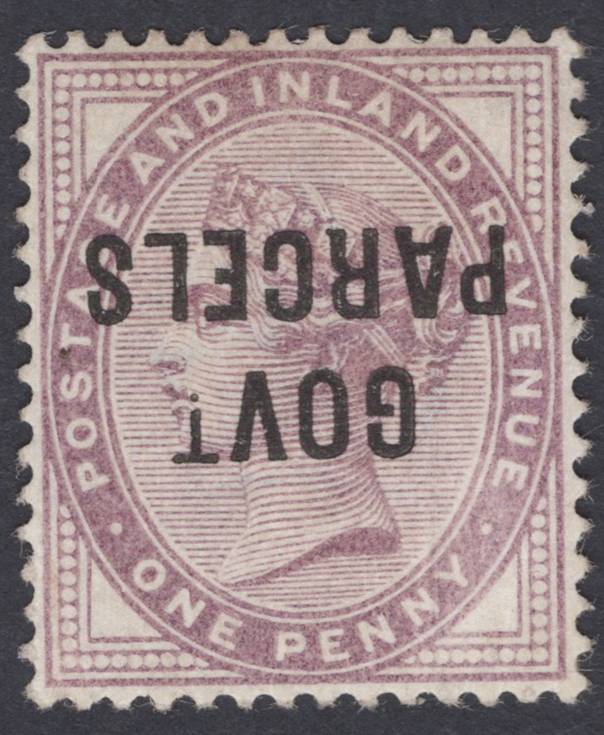 1897 1d Lilac Official GOVT.PARCELS Inverted
