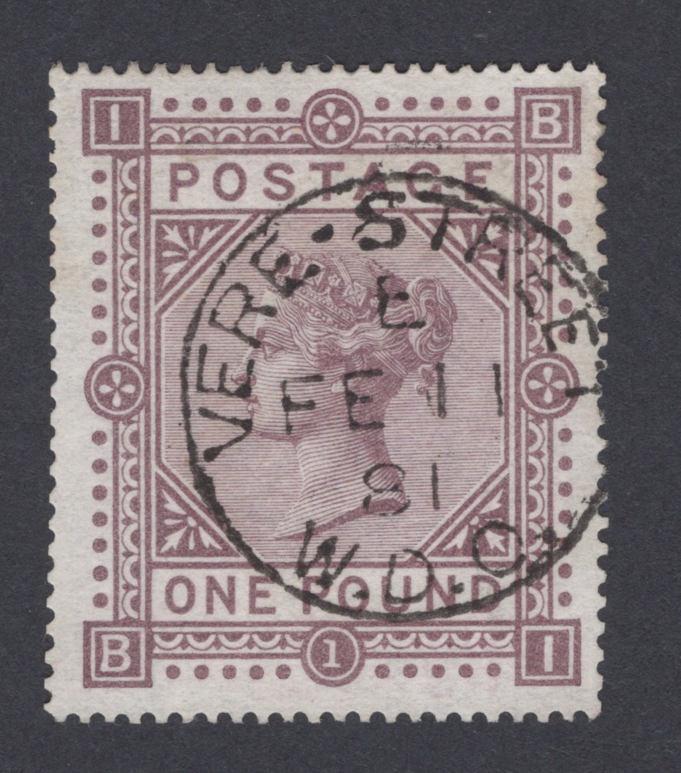 1878 £1 Brown-Lilac (Plate I) Used Gem Quality