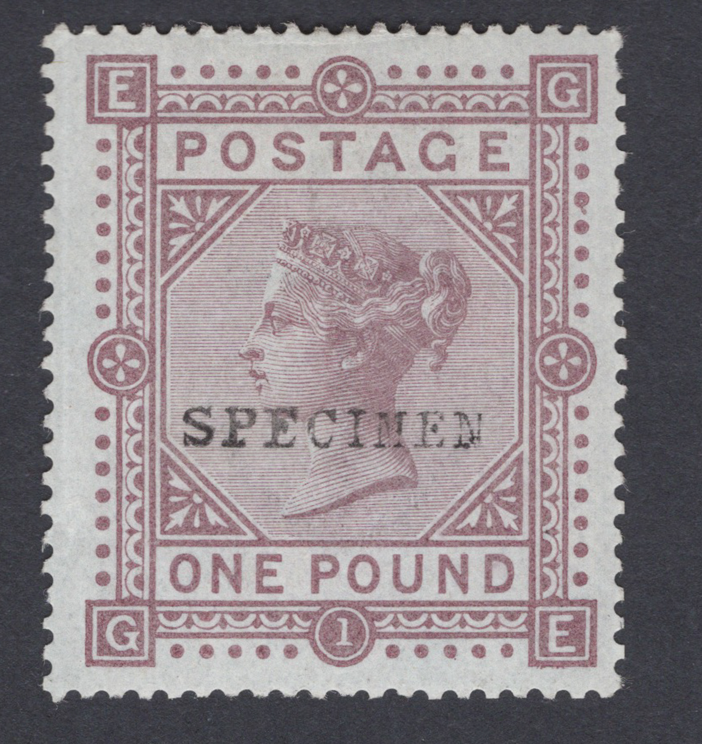 1882 £1 Brown-Lilac (Plate I) Blued Paper SPECIMEN