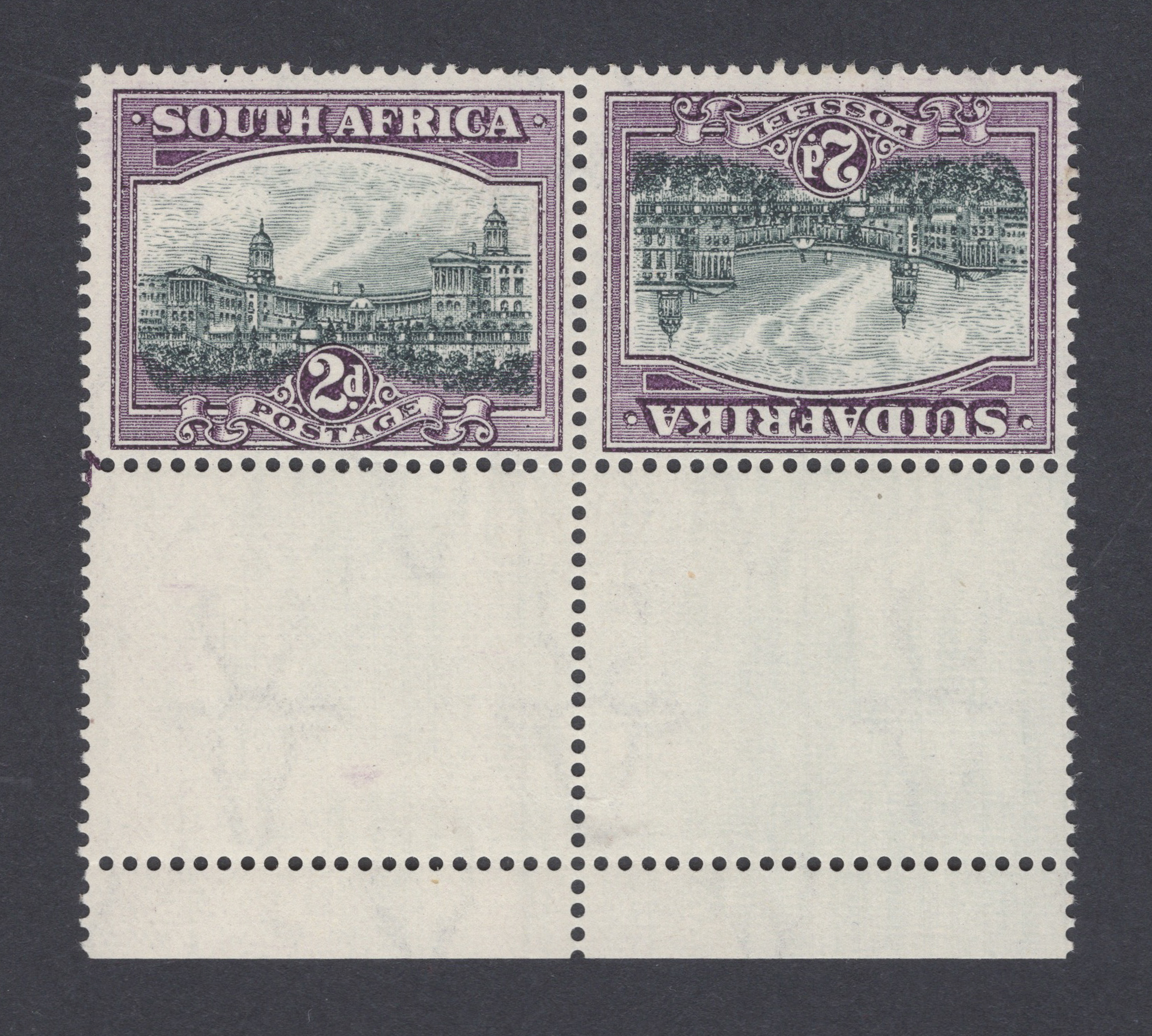 South Africa 1930 2d Pair ERROR Tete-Beche Unmounted