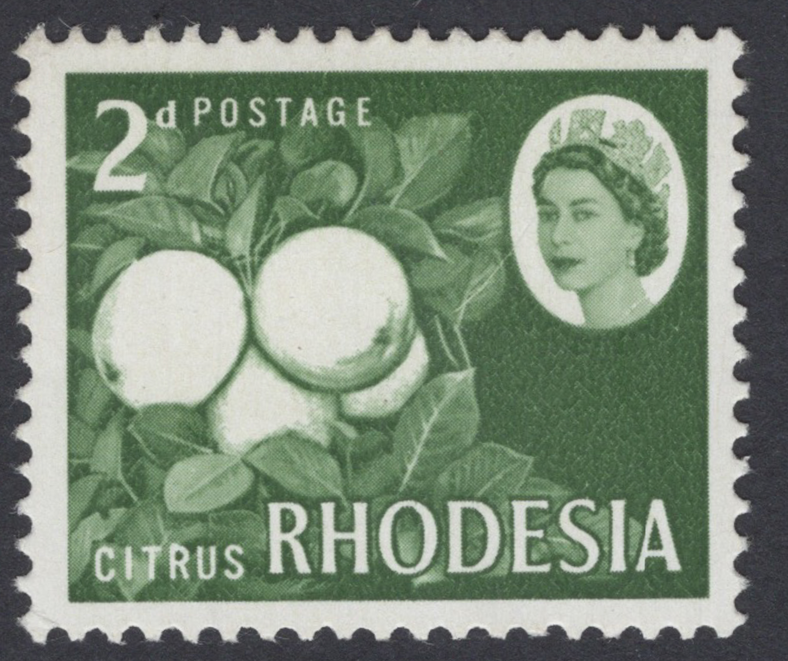 Rhodesia 1966 2d Citrus Yellow-Orange Omitted