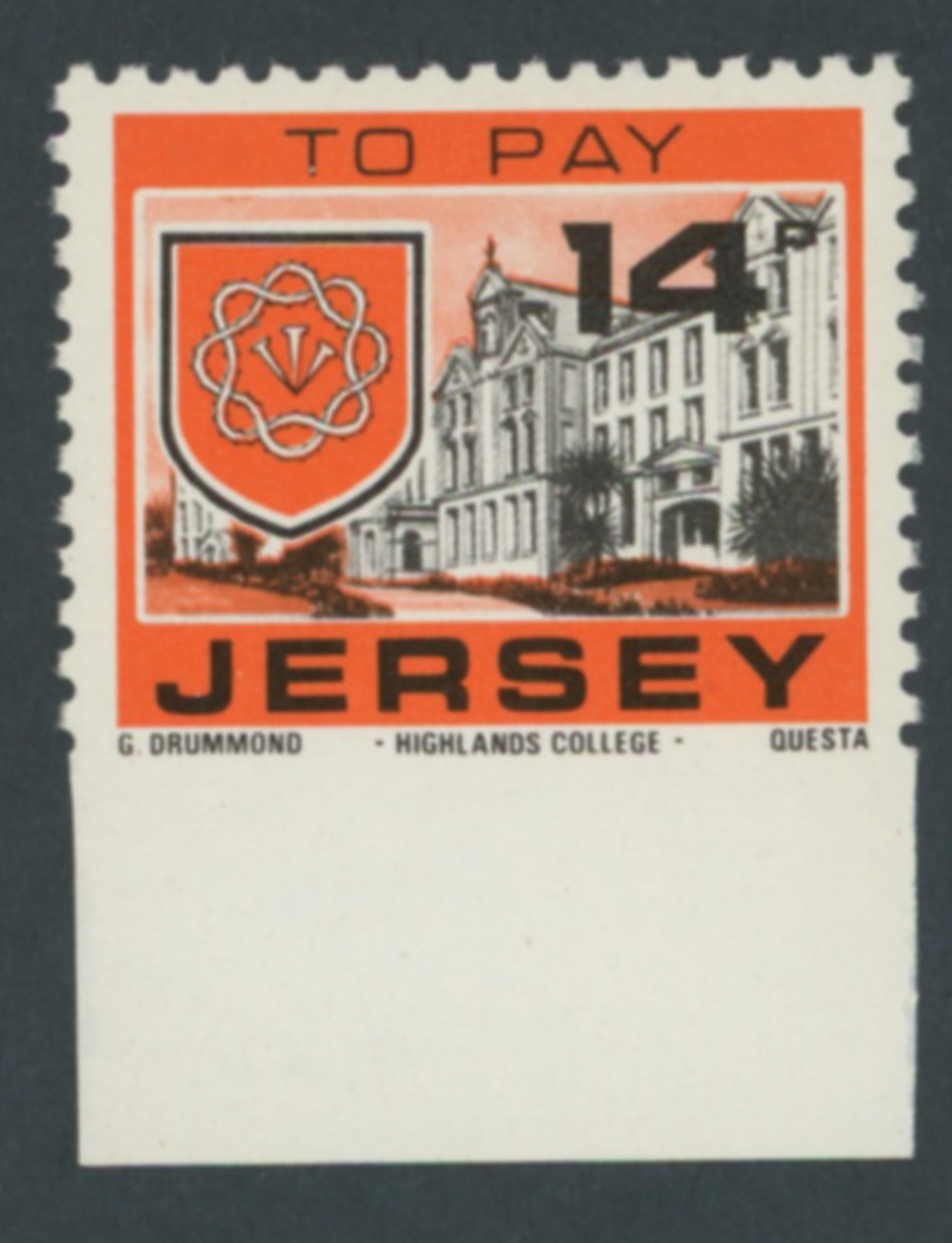Jersey 1978 14p Highlands Cottage Imperforate To Margin