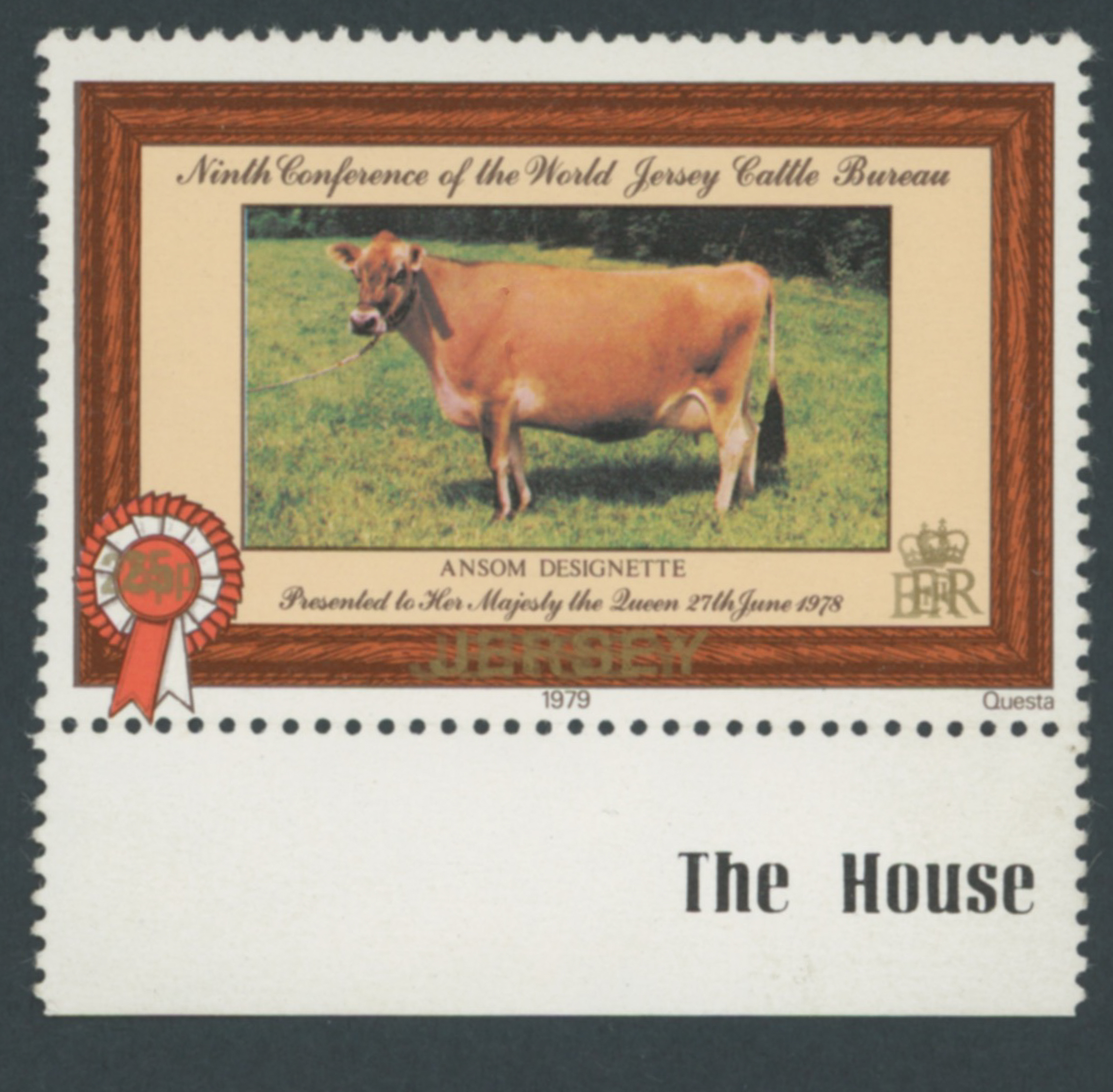 Jersey 1979 Cattle 25p Gold Doubly Printed