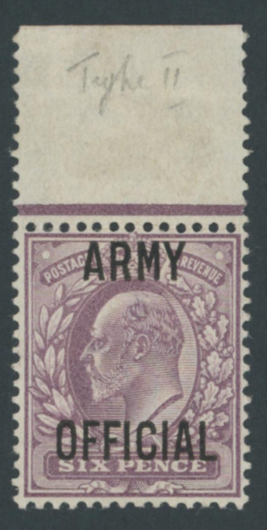 1903 6d Pale Dull Purple ARMY OFFICIAL Unmounted Mint Marginal
