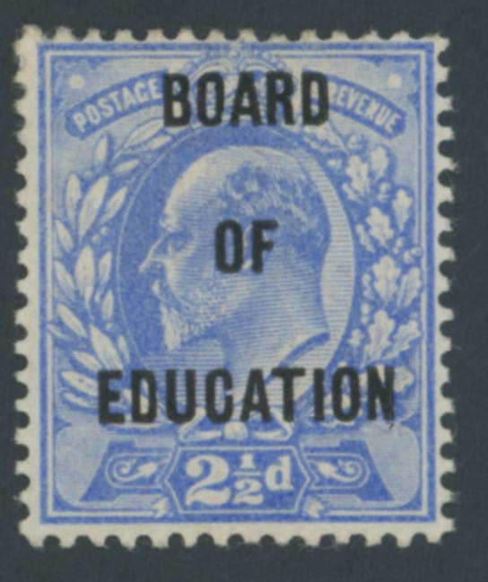 1902 2½d Ultramarine BOARD OF EDUCATION Mint