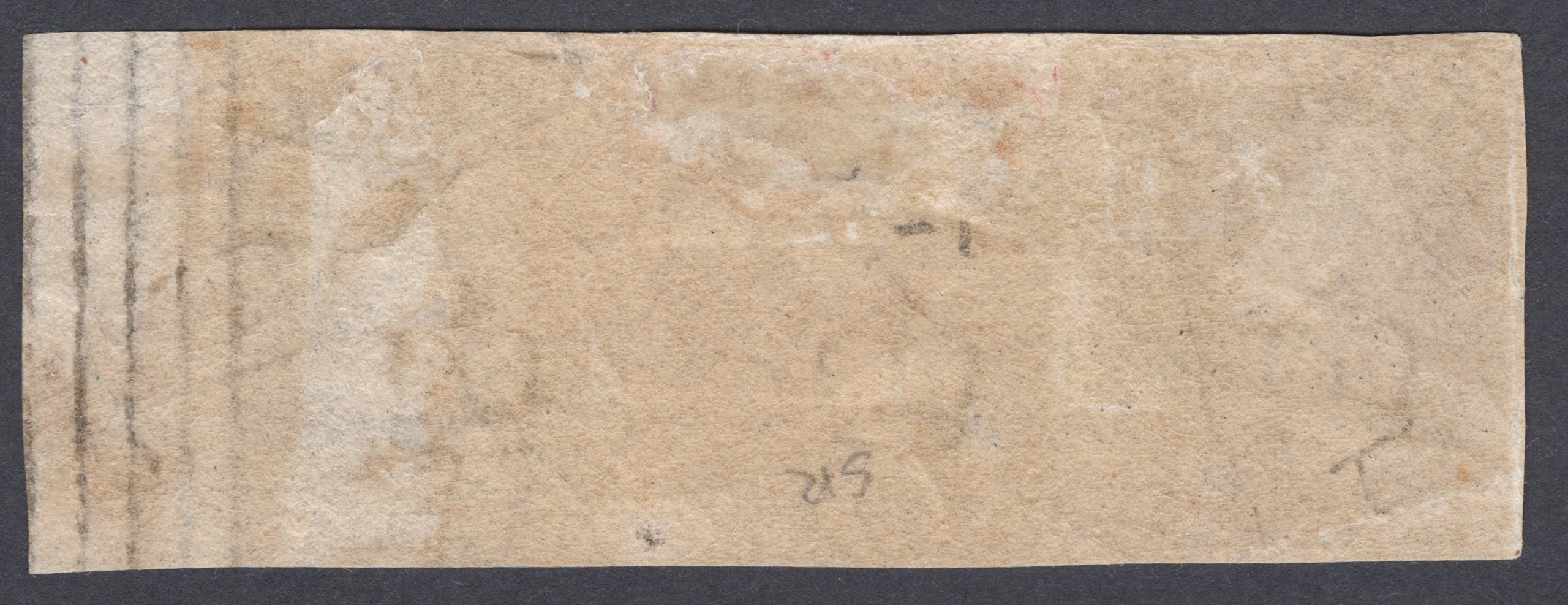 1840 1d Black (Plate XI) Lettered Lettered L-J/L-L Marginal Strip - Image 3
